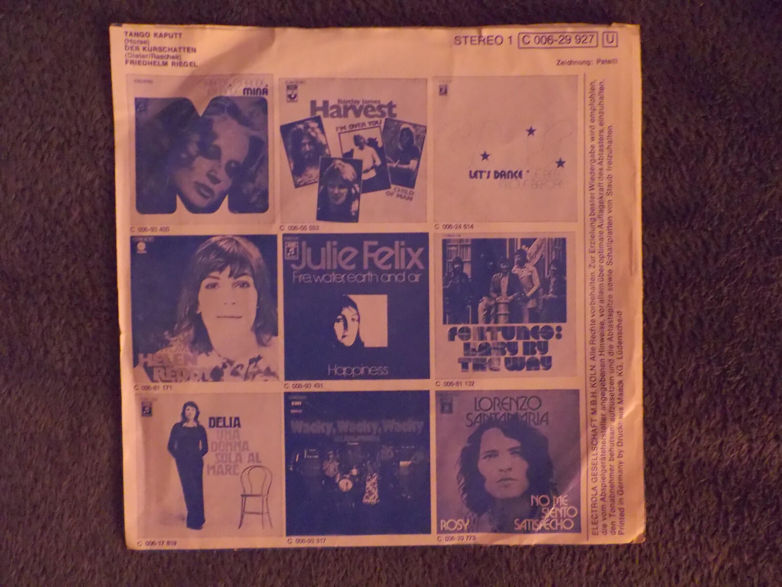 Friedhelm Riegel – Tango kaputt / Der Kurschatten | Columbia 7″ Single, Bild 3