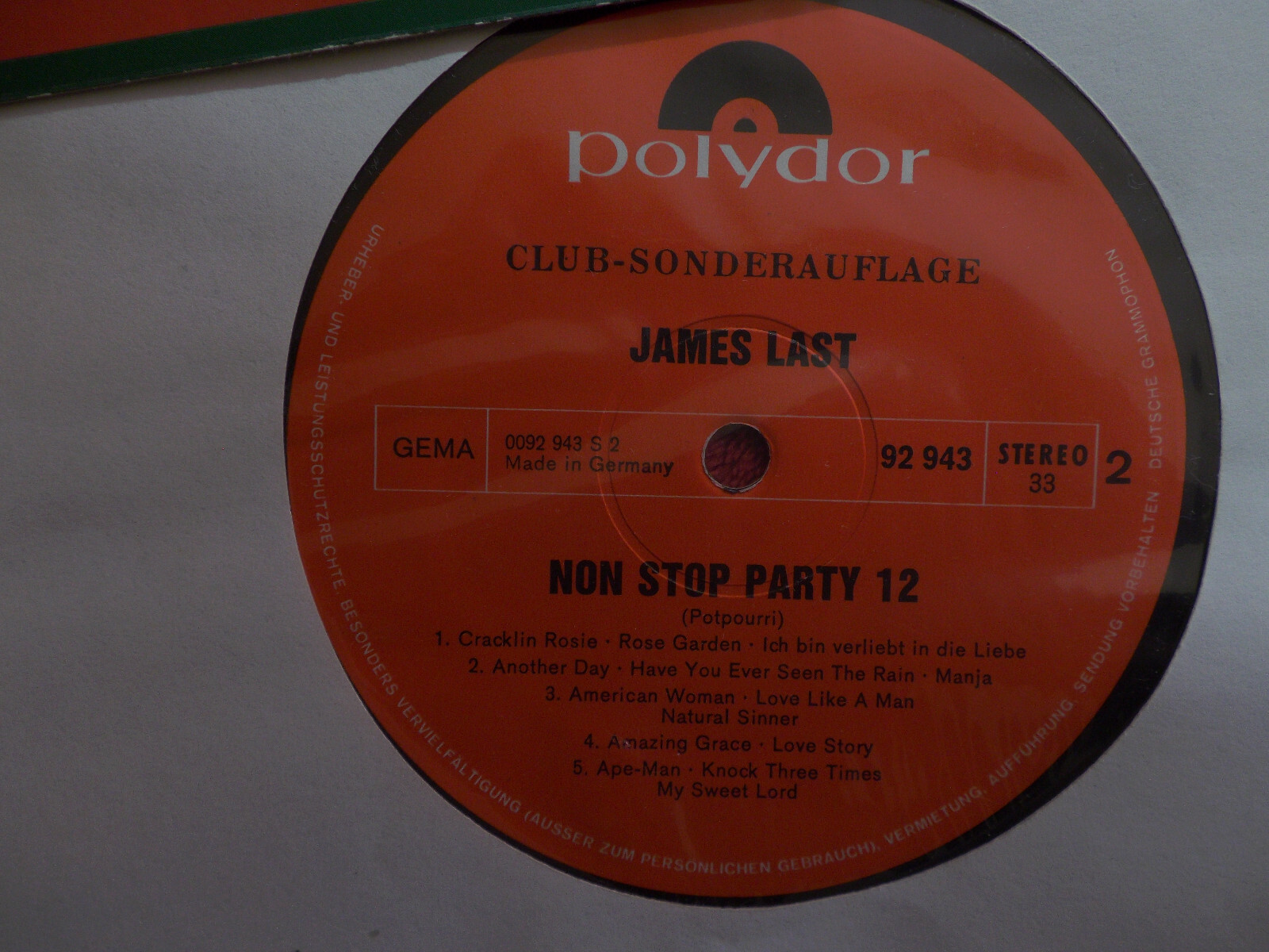 James Last – Non Stop Party 12 (Polydor, 92 943, LP, 1971), Bild 2