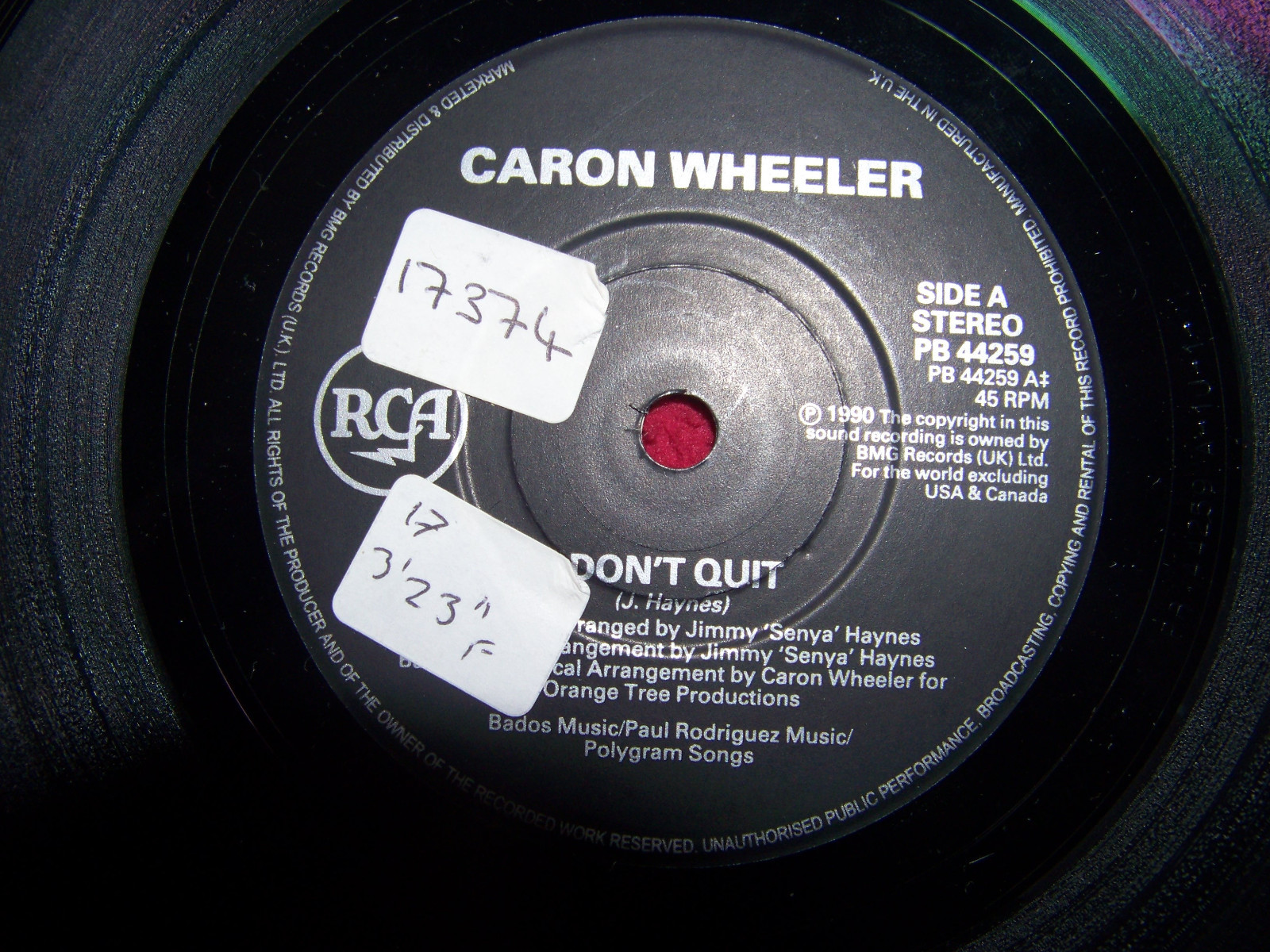 Caron Wheeler – Don´t quit / My time (RCA Records, PB 44259, 1990)
