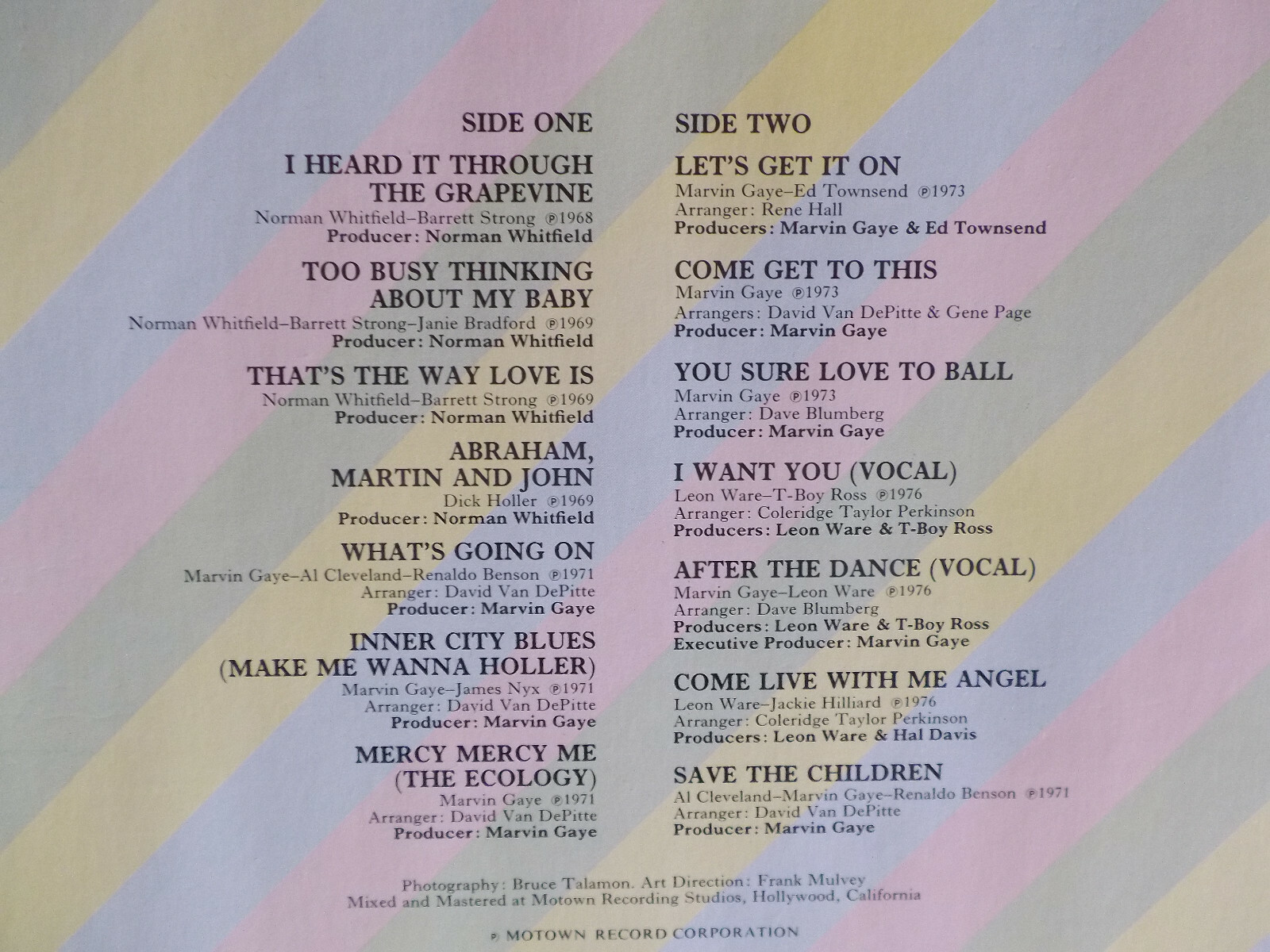 Marvin Gaye – The Best of (Motown Records, ZL 72029, LP), Bild 4