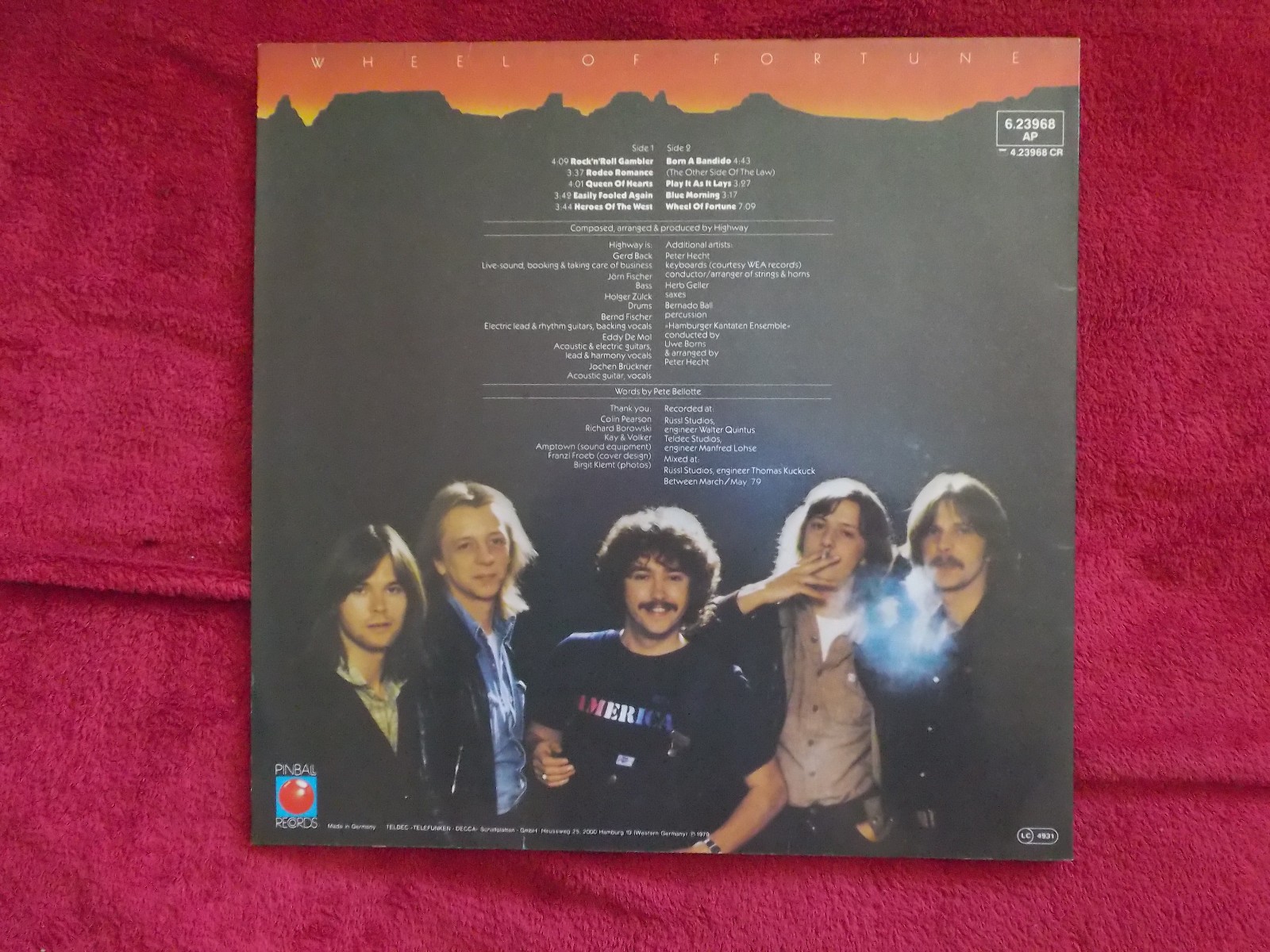 Wheel of Fortune – Highway (LP, Pinball Records, 1979), Bild 2