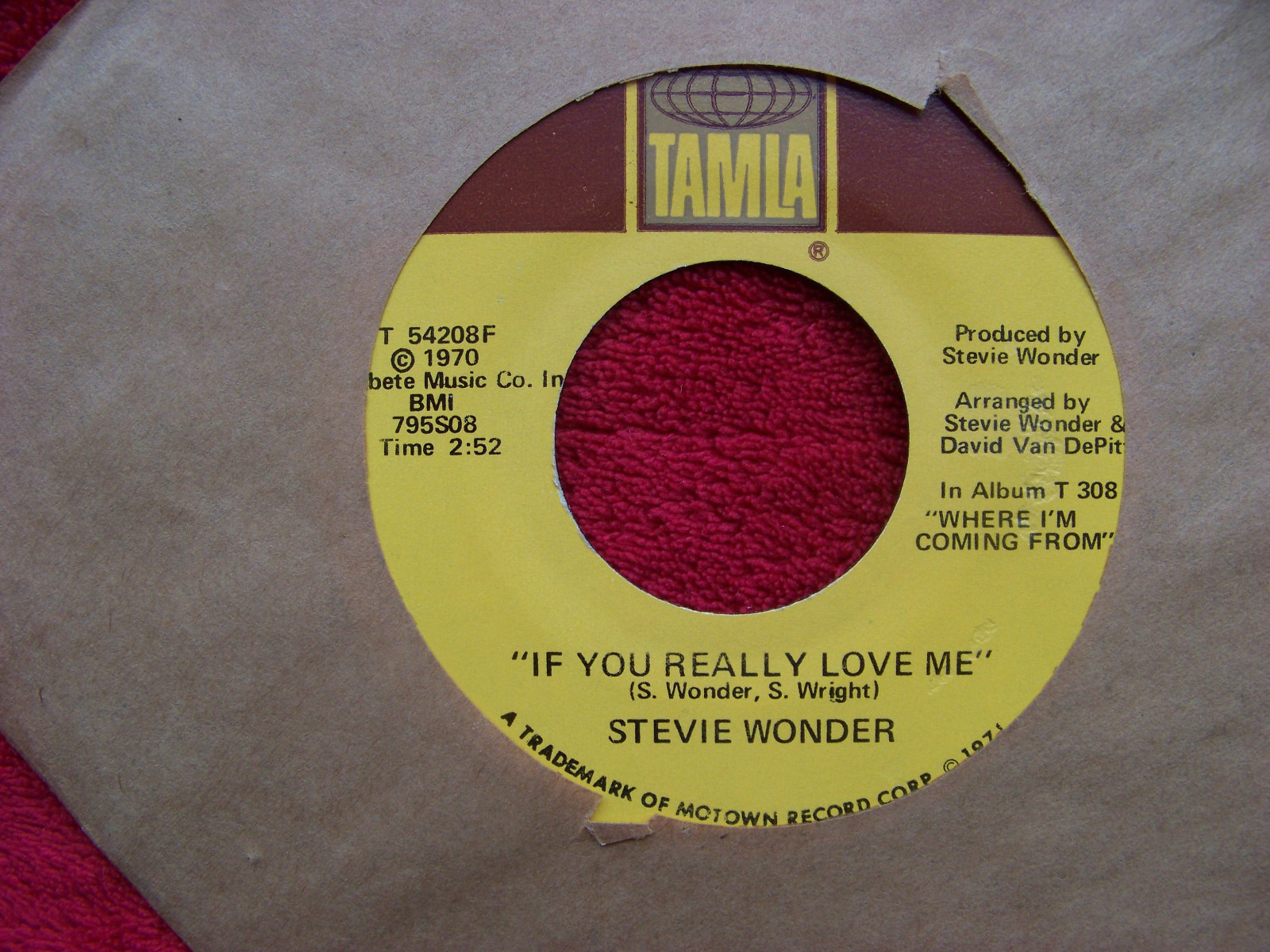 Stevie Wonder – Think of me as your soldier / If you really love me (US 7-inch-Single, 1970), Bild 2