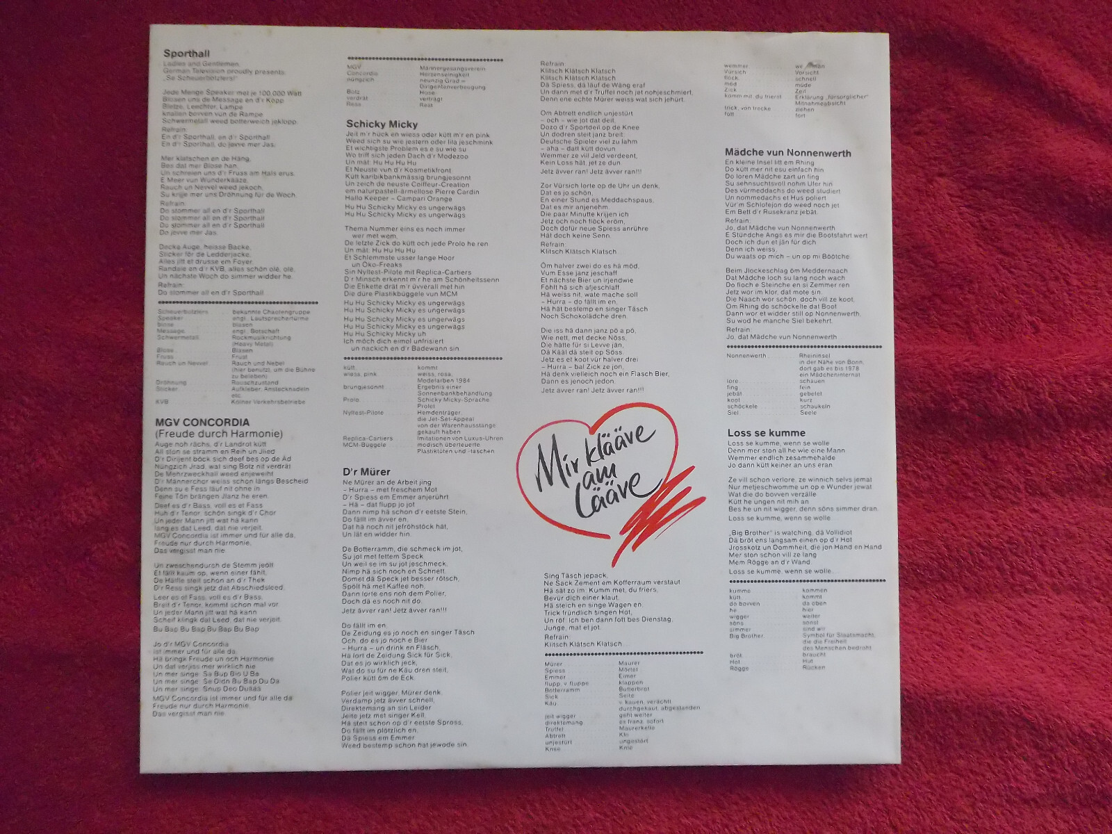 De Bläck Fööss – Mir klääve am Lääve | EMI Records, LP, EEC 1984, Bild 2