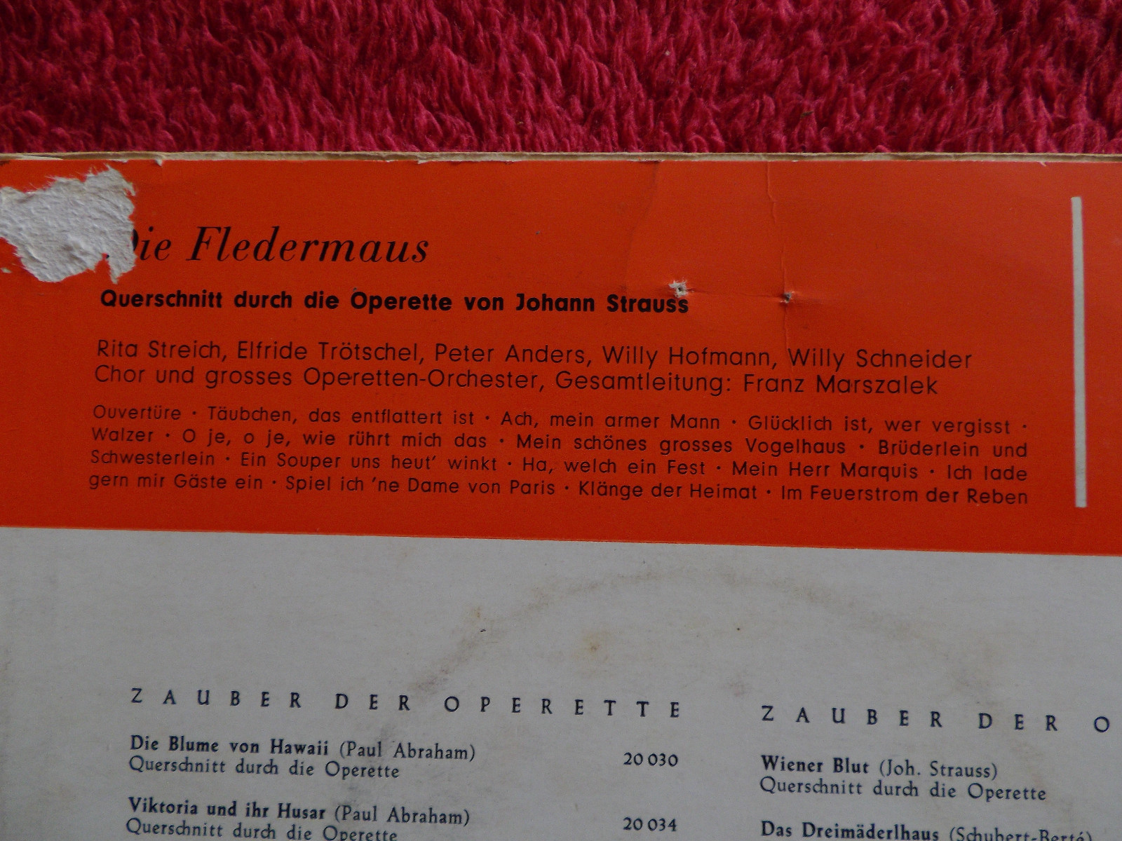 V.A. – Die Fledermaus: Querschnitt aus der Operette von Joh. Strauß (EP, 1958), Bild 3