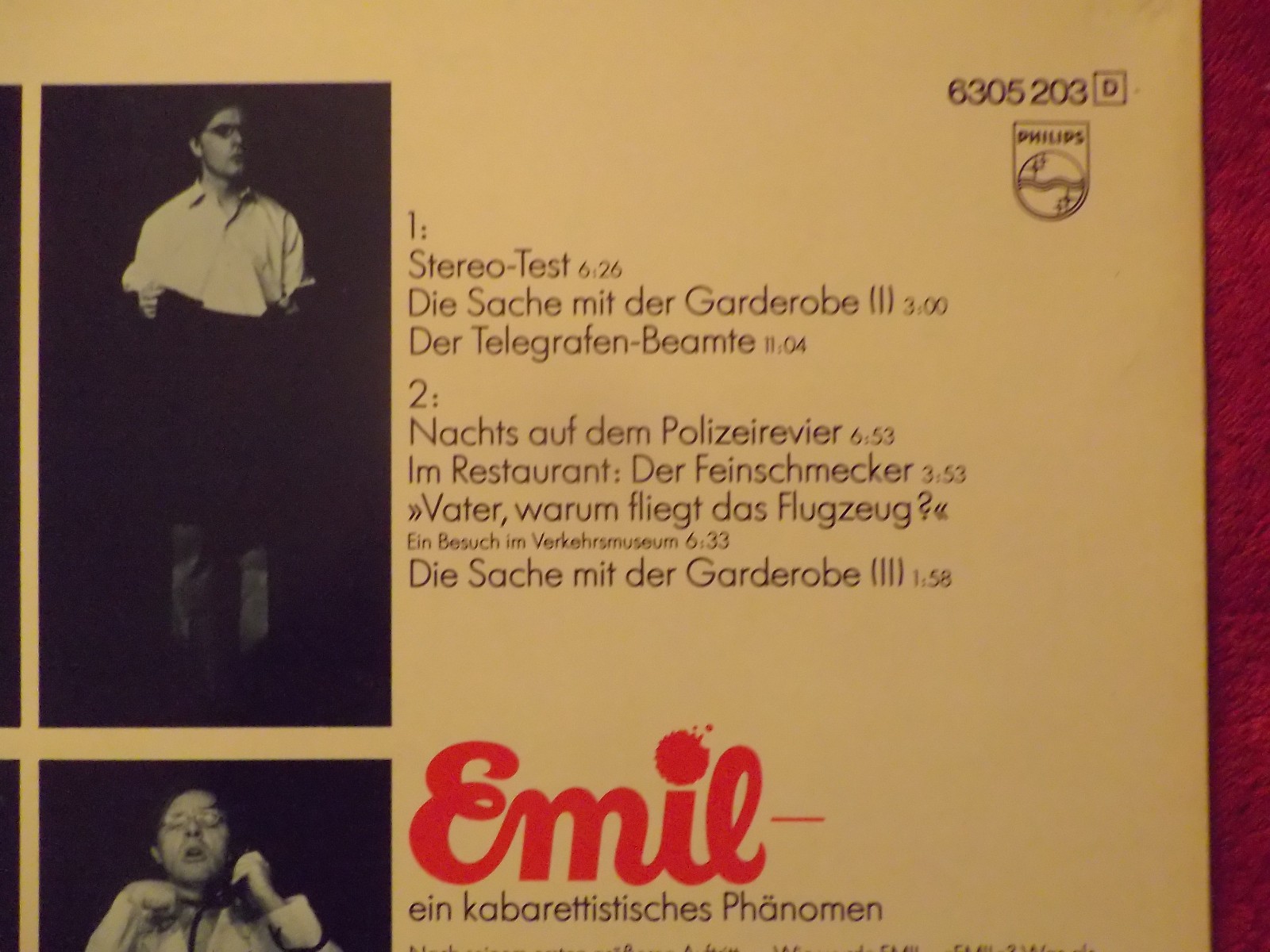 Emil – E wie Emil | Philips Records 6305 203 | LP, 1976, Bild 3