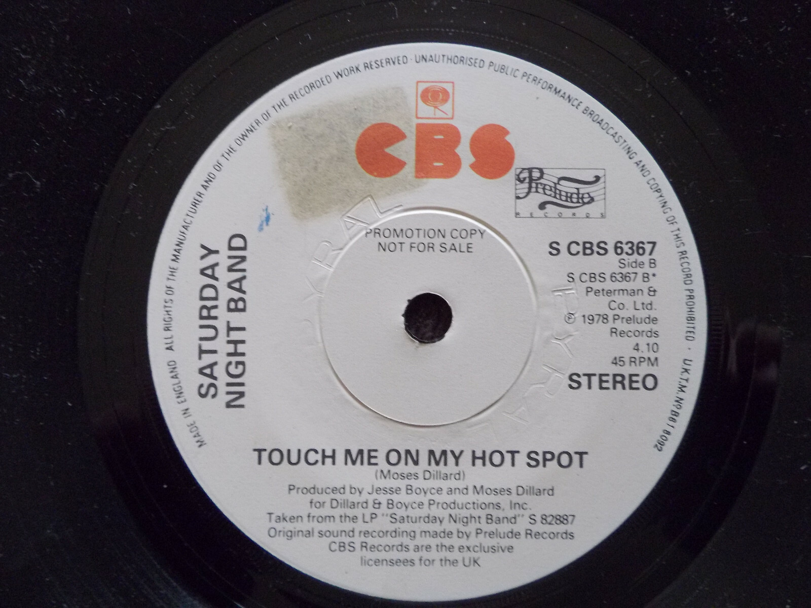 Saturday Night Band – Come on dance, dance / Touch me on (Single, Promo), Bild 2