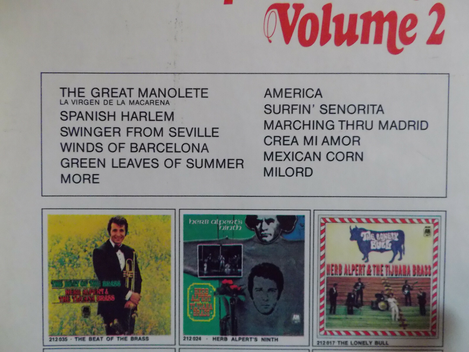 Herb Alpert & The Tijuana Brass – Volume 2 (LP), Bild 3