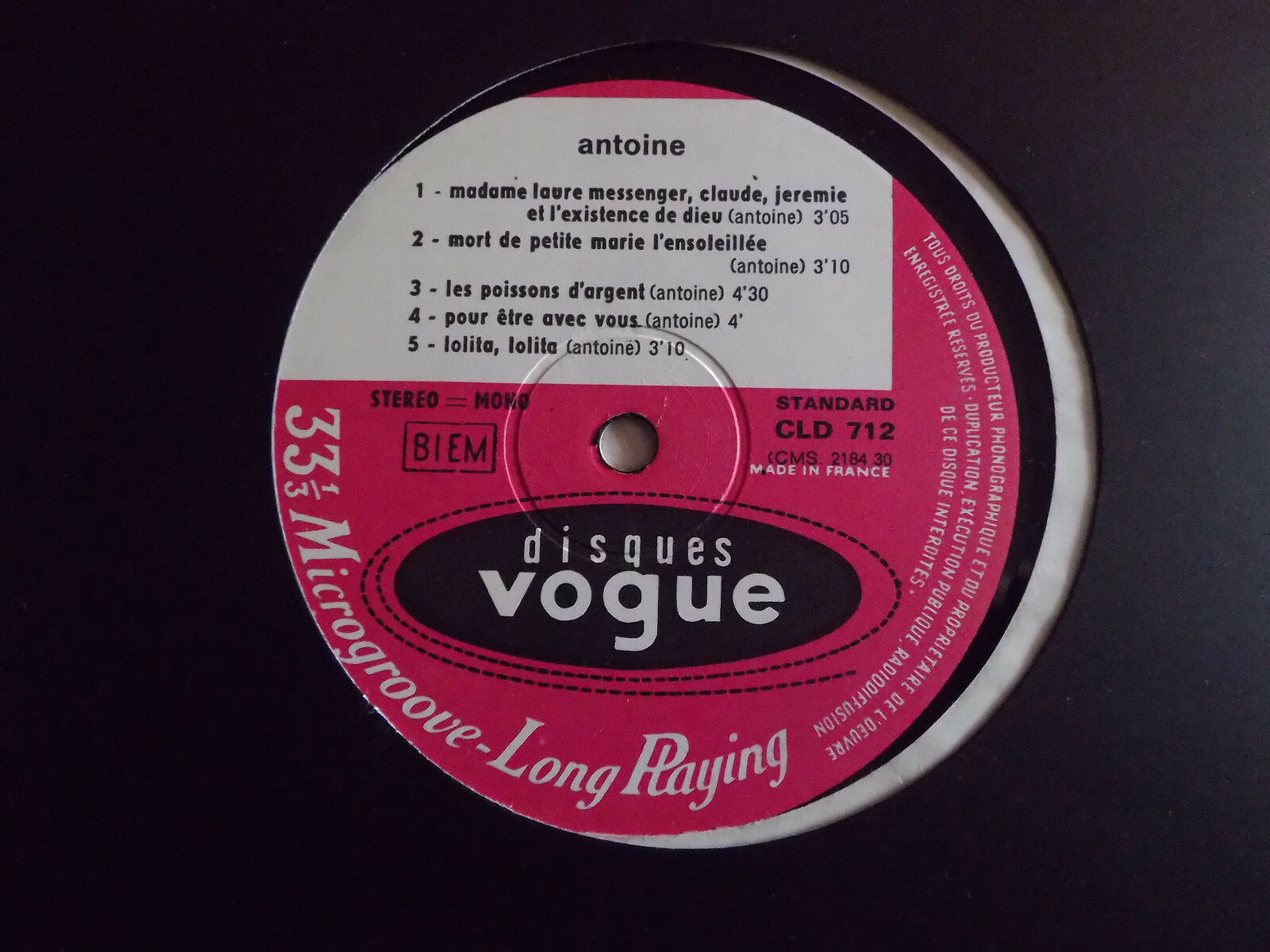 Antoine – gleichnamige französische Vogue-LP