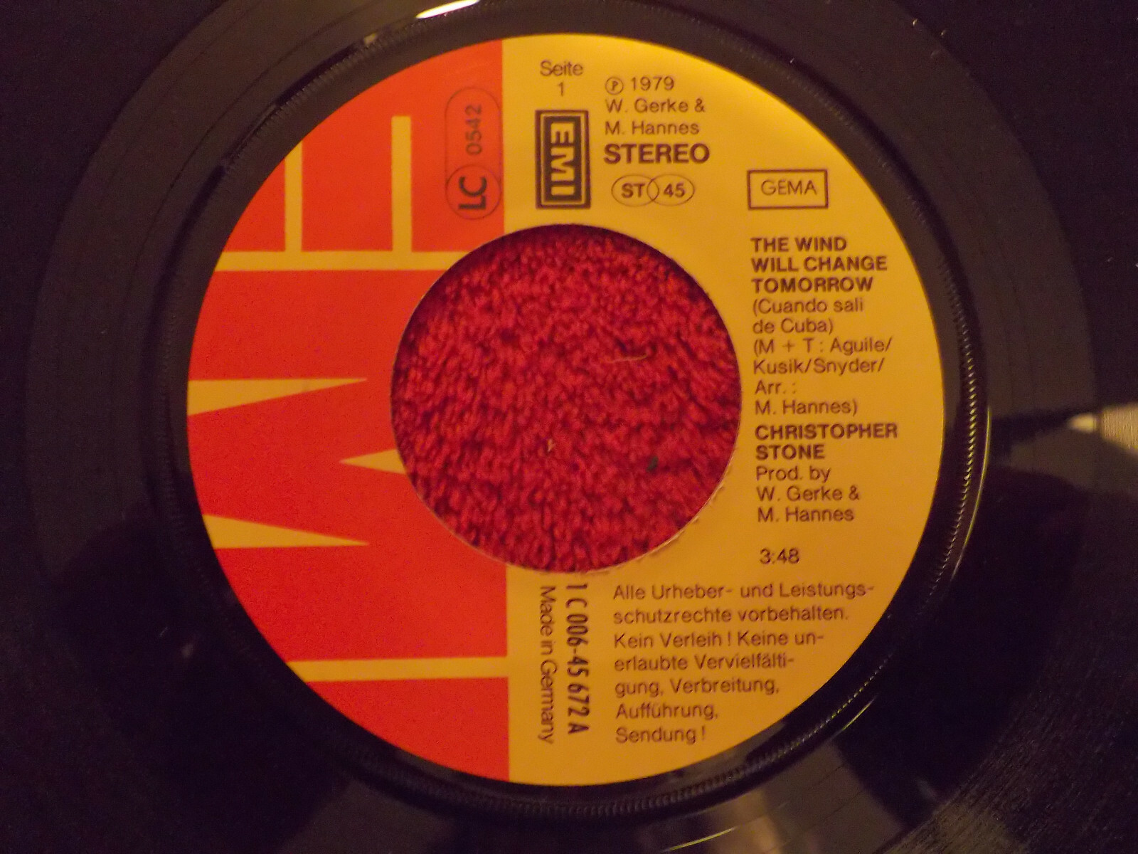 Christopher Stone – The wind will change tomorrow / El Porompompero | EMI Records, 7″-Single, 1979, Bild 2