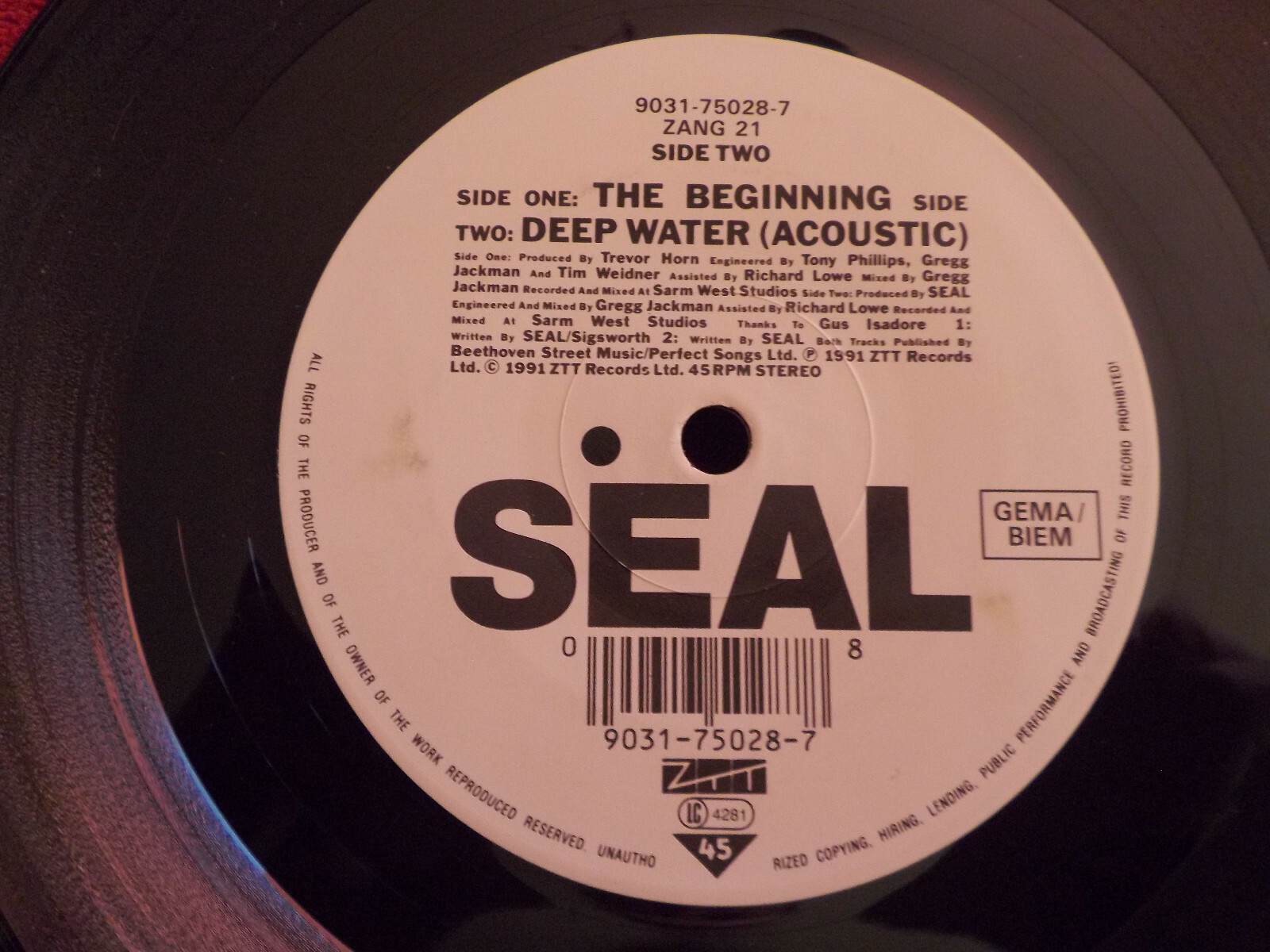 Seal – The Beginning / Deep Water (Acoustic) | ZTT Records, Bild 2
