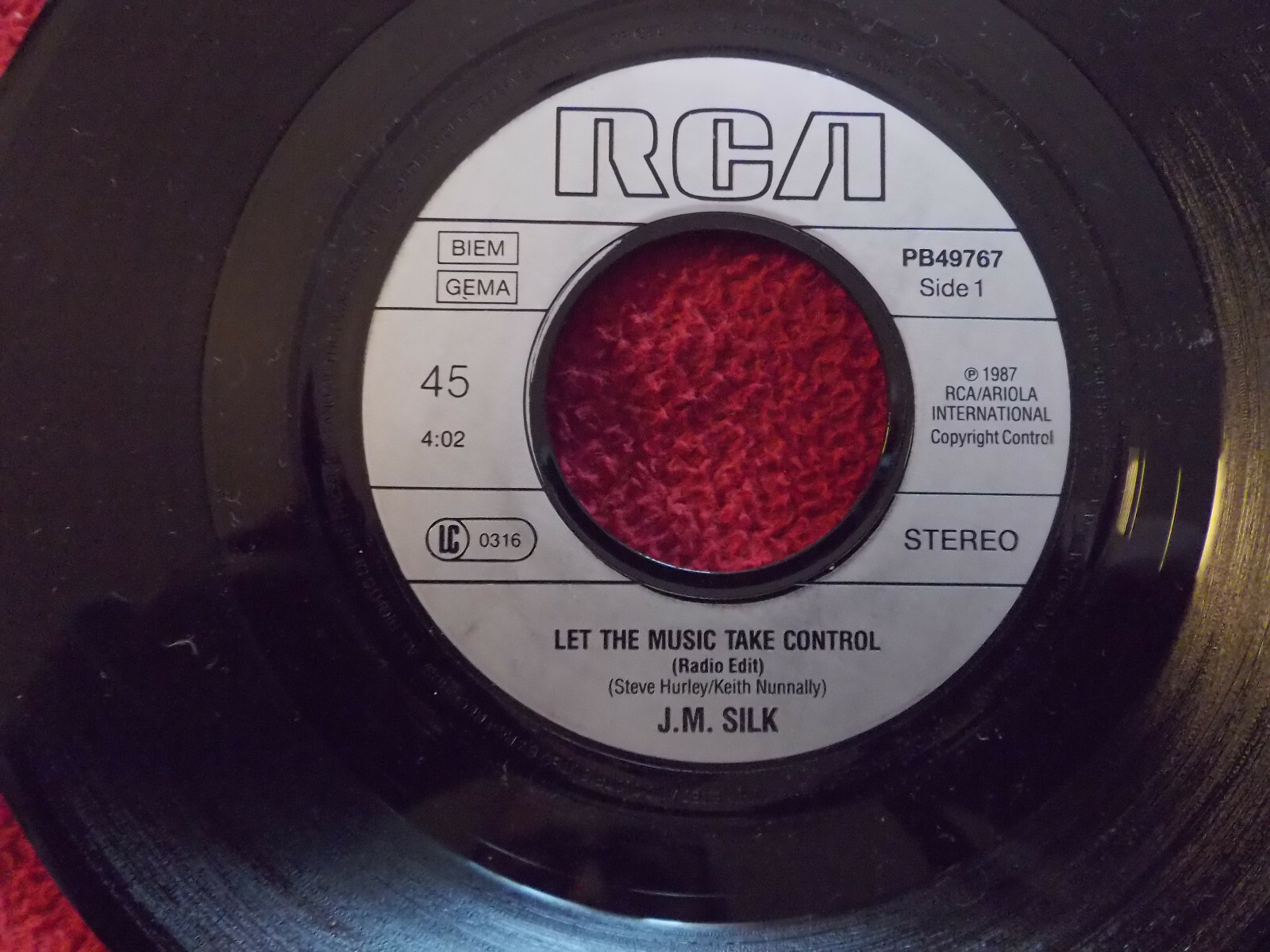 J.M. Silk – Let the music take control – RCA 45, 2 Versionen (1987)