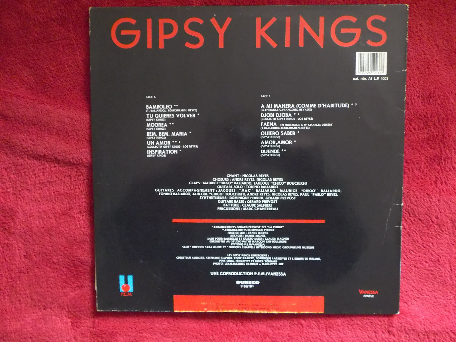 Gipsy Kings – Gipsy Kings (LP, Dureco, 1988), Bild 2