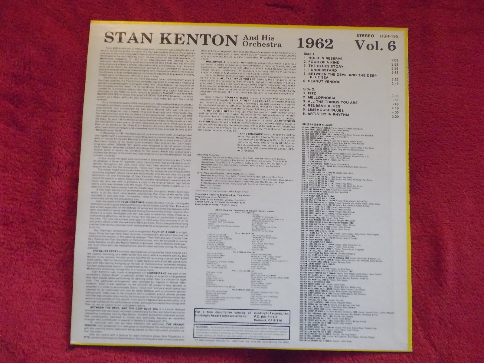 Stan Kenton and his Orchestra – The Uncollected Vol. 6 (LP, USA 1983), Bild 2