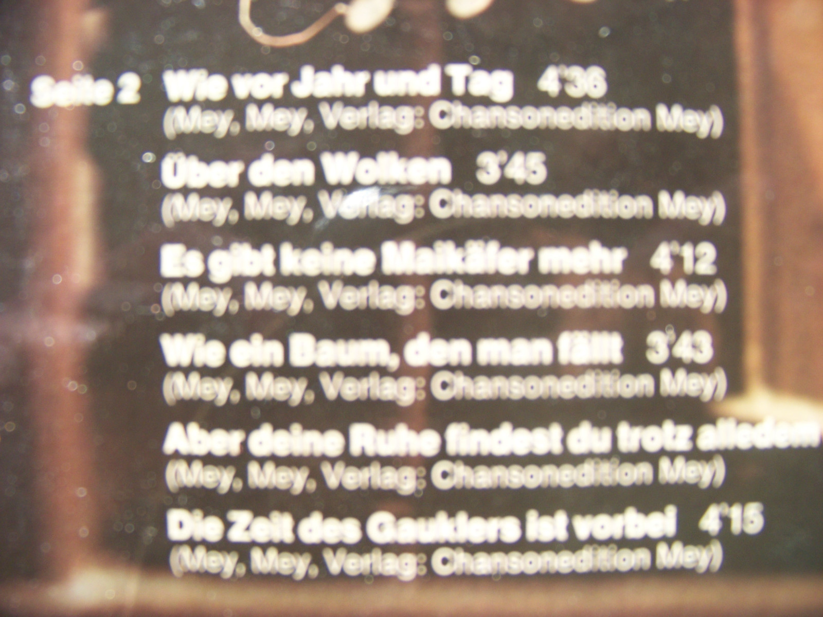 Reinhard Mey – Wie vor Jahr und Tag (LP, Intercord Club-Sonderauflage), Bild 4