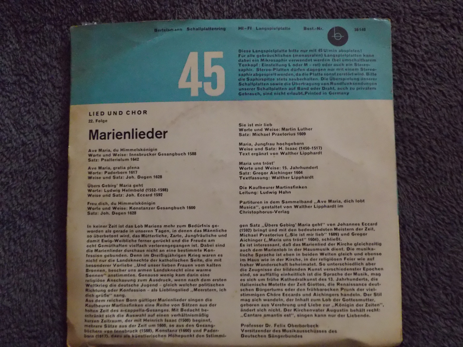 Die Kaufbeurer Martinsfinken – Lied und Chor: Marienlieder (Bertelsmann, 36 140), Bild 2