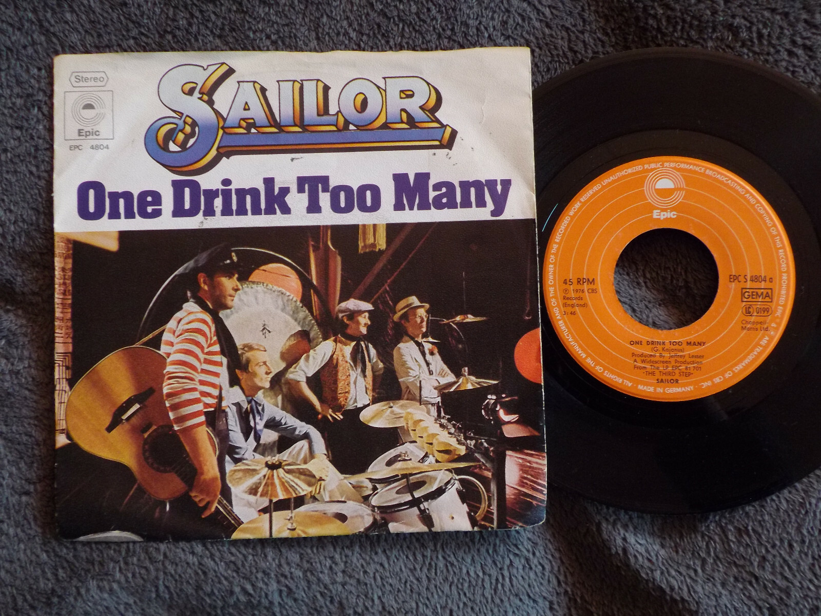 Sailor – One drink too many / Melancholy | Epic 45er