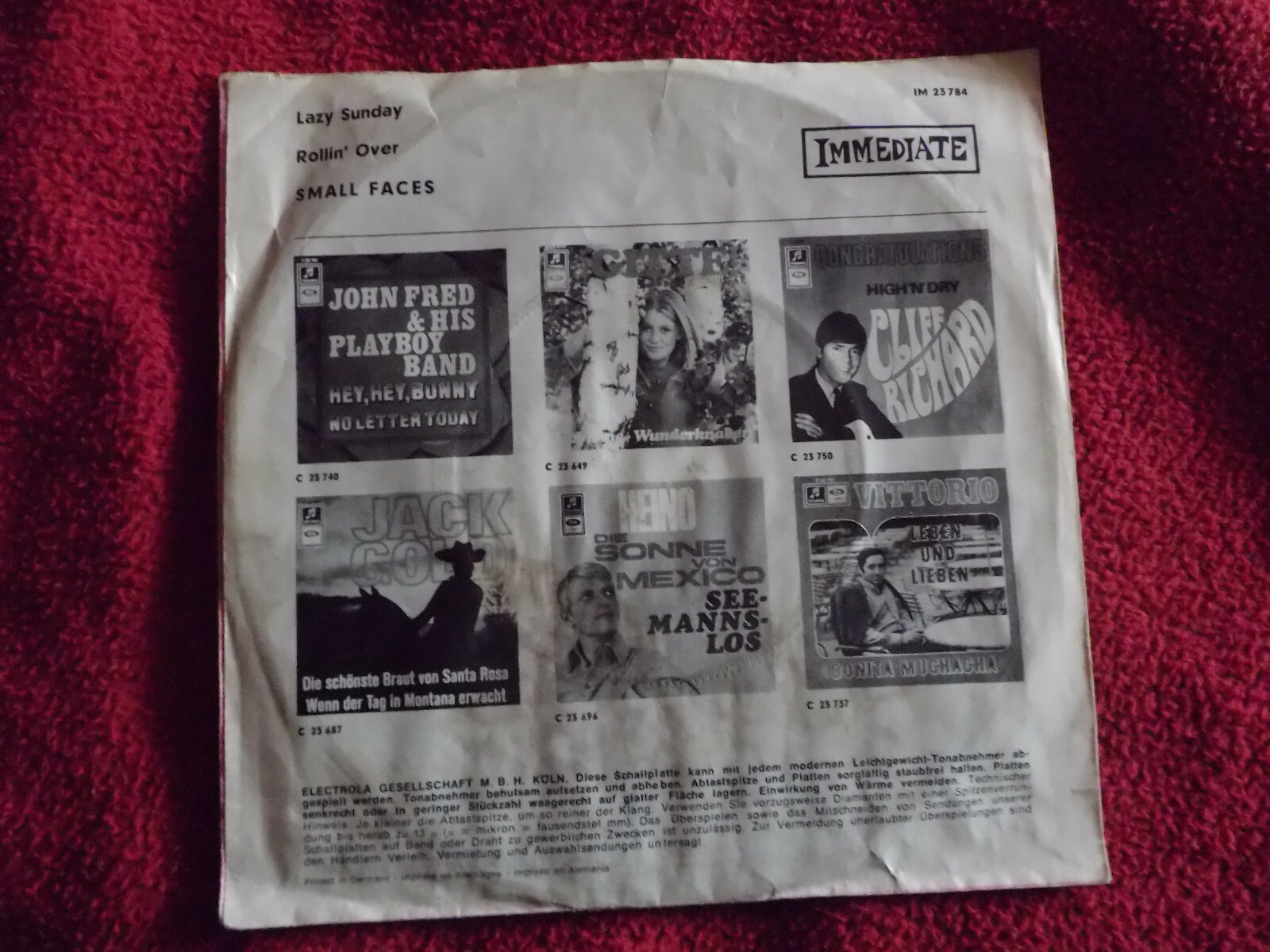 Small Faces – Lazy Sunday / Rollin´over (7-Inch-Single), Bild 2
