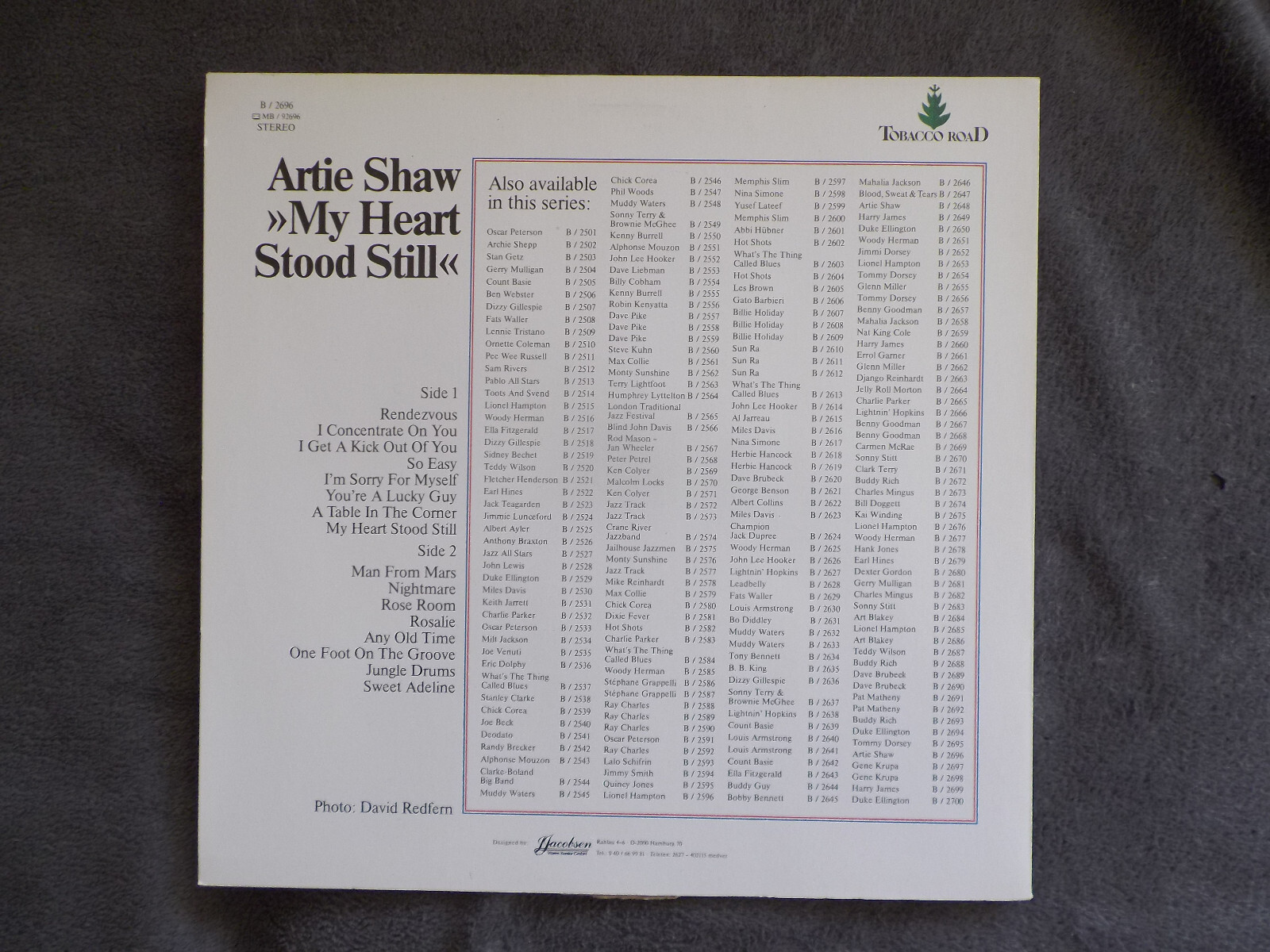 Artie Shaw – My Heart Stood Still | Tobacco Road Records B / 2696, LP, Bild 3