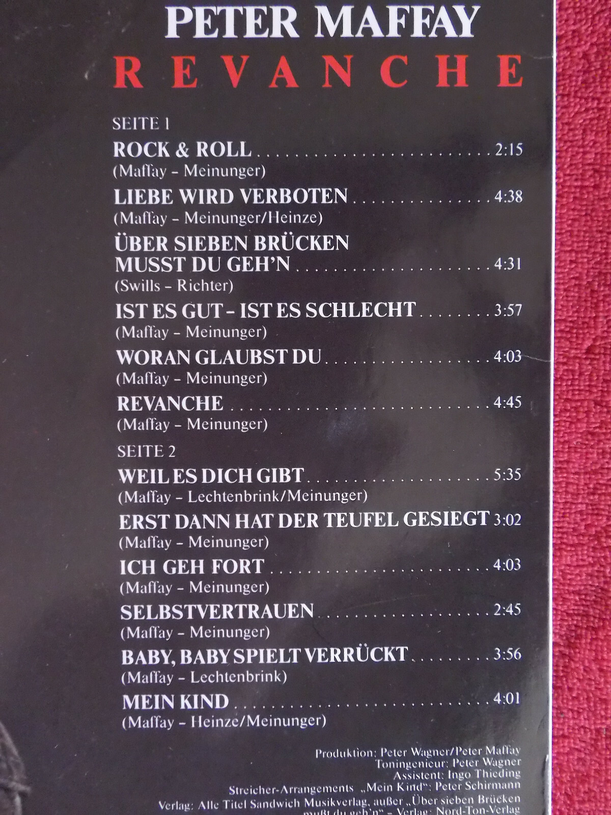 Peter Maffay – Revanche | Metronome Records, LP, 1980, Bild 3