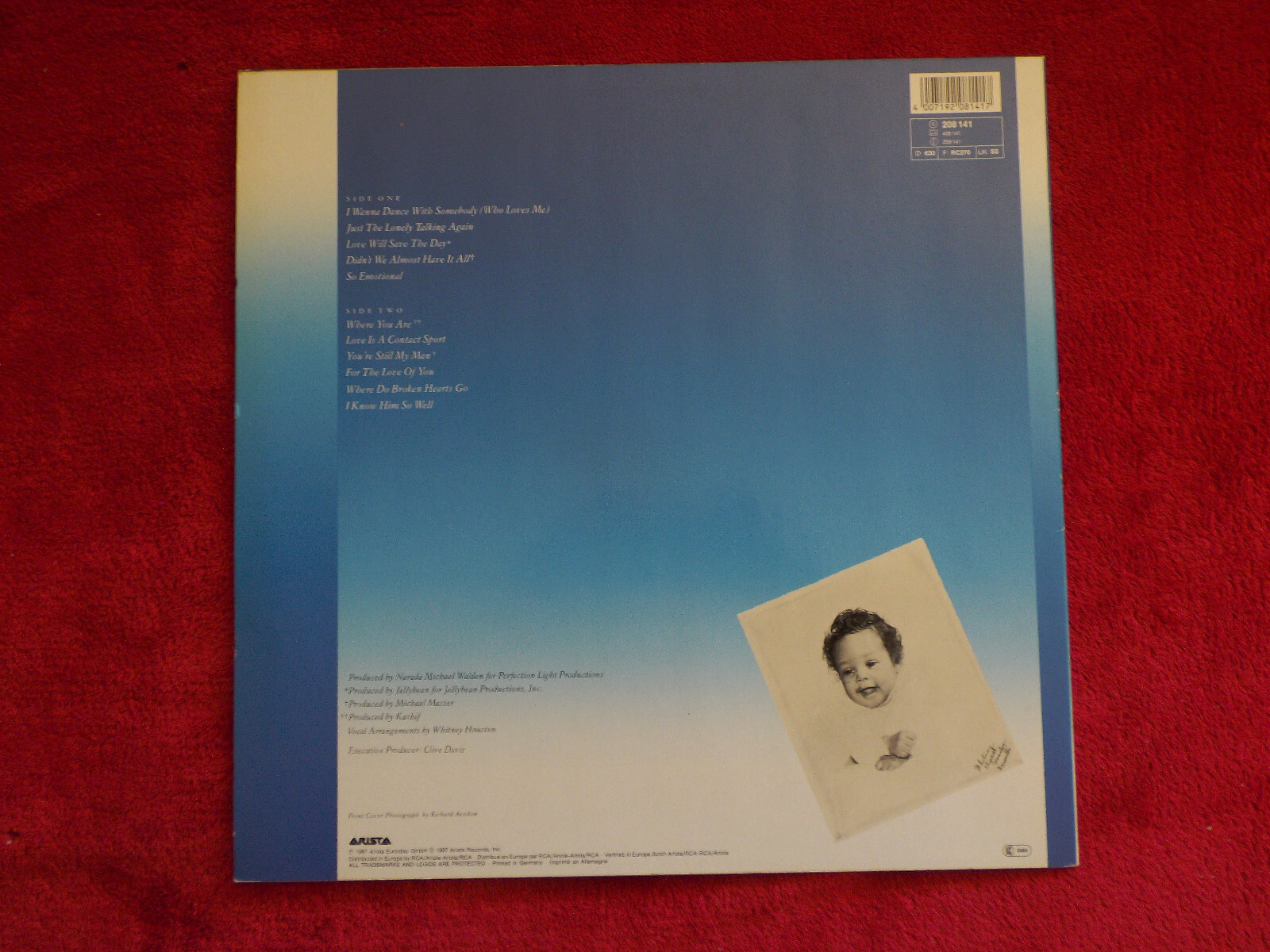 Whitney Houston – Whitney (LP, Arista Records, 1987), Bild 4