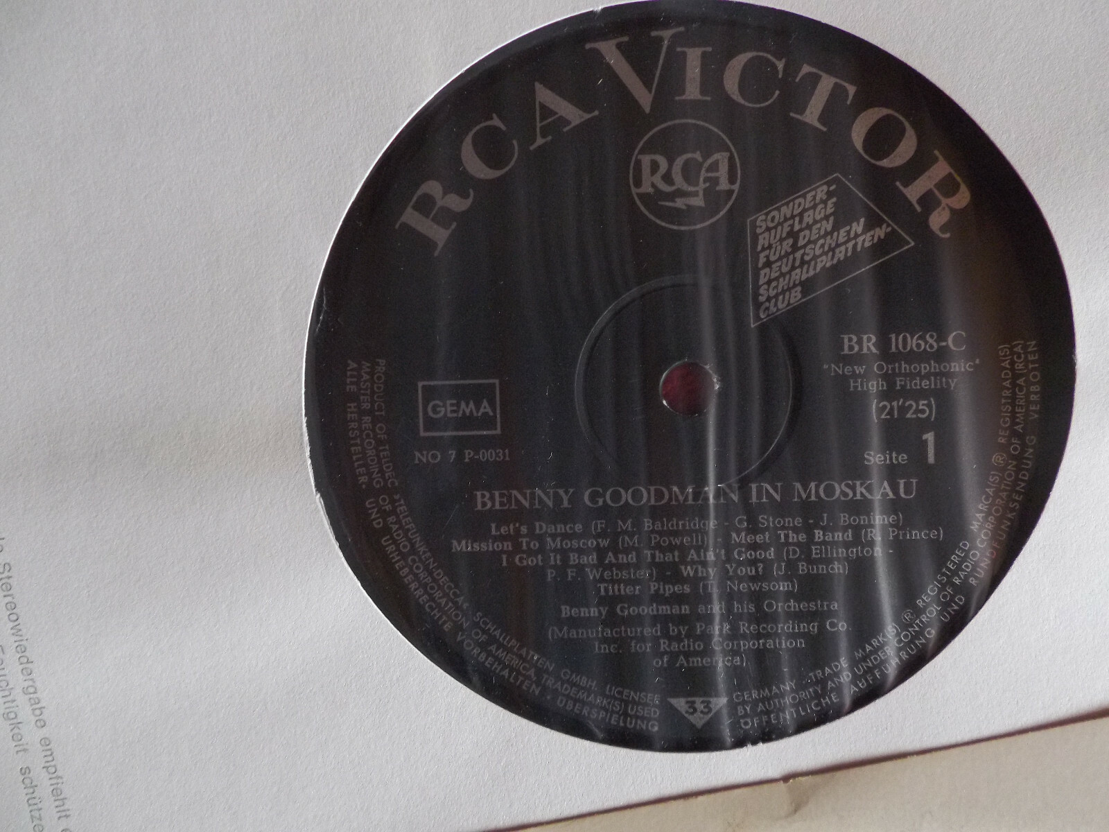 Benny Goodman – Benny Goodman in Moskau | deutsche RCA Victor Club-LP, Bild 2