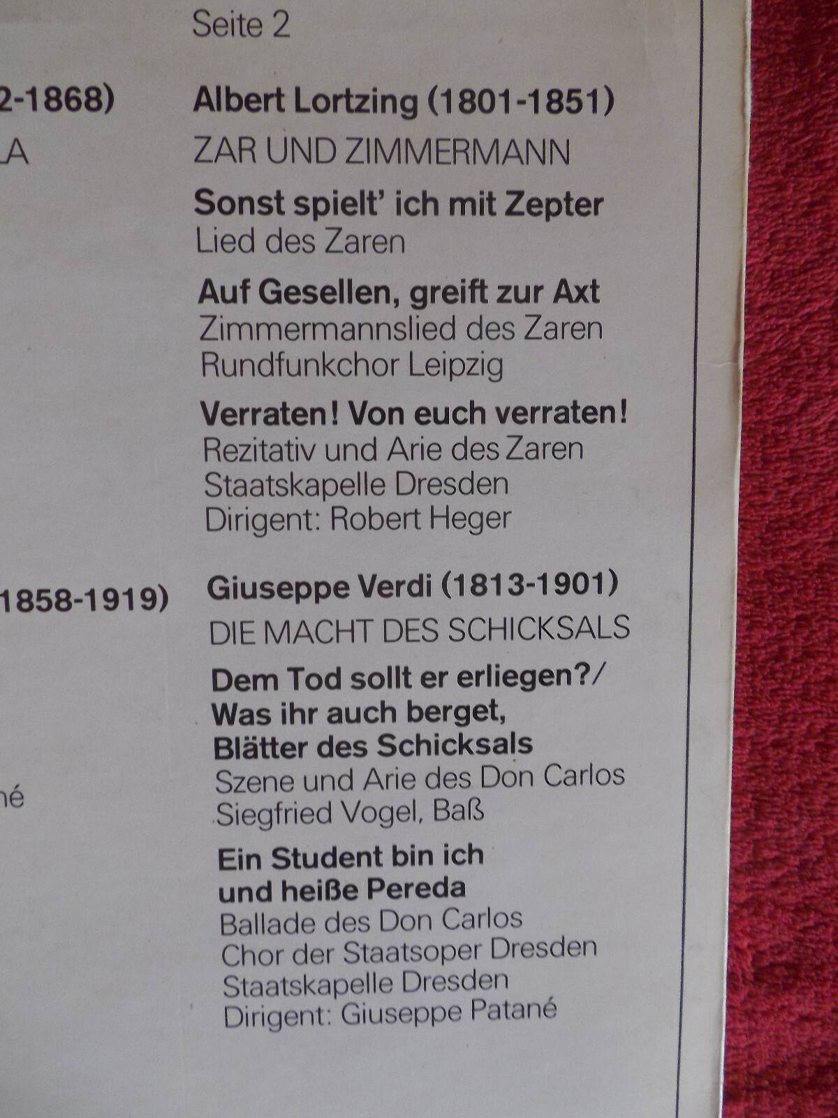 Hermann Prey – Auf denn zum Feste: Szenen und Arien aus berühmten Opern (LP, Eterna 8 25 650), Bild 5