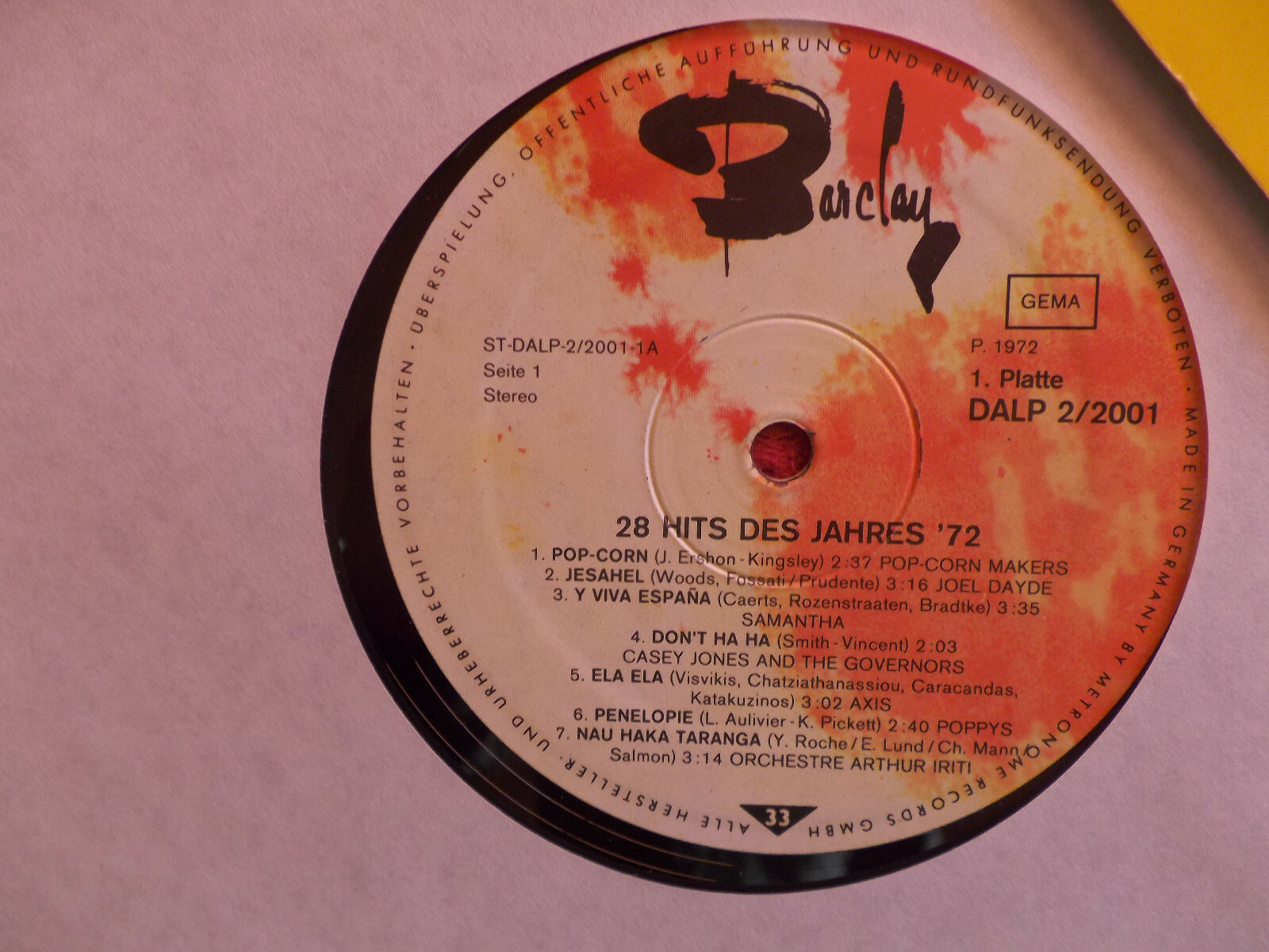 Various – 28 Hits des Jahres ´72 (Doppel-LP), Bild 2