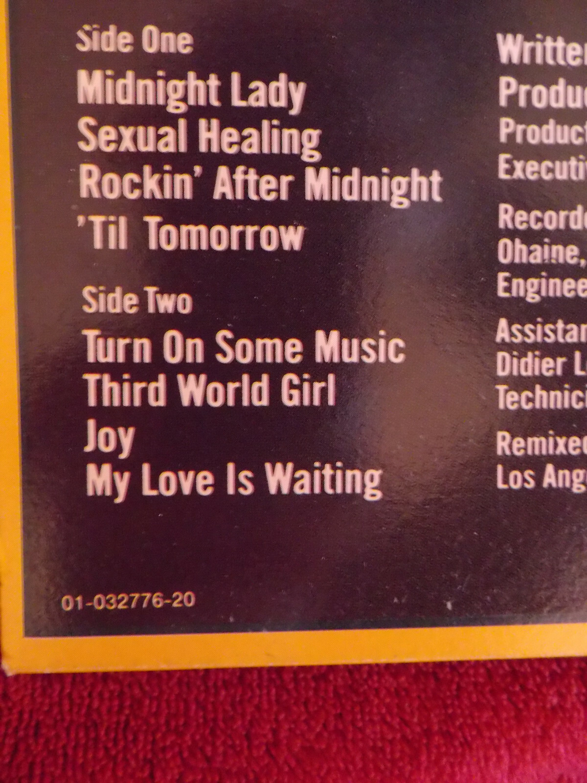 Marvin Gaye – Midnight Love | CBS LP, Niederlande 1982, Bild 3