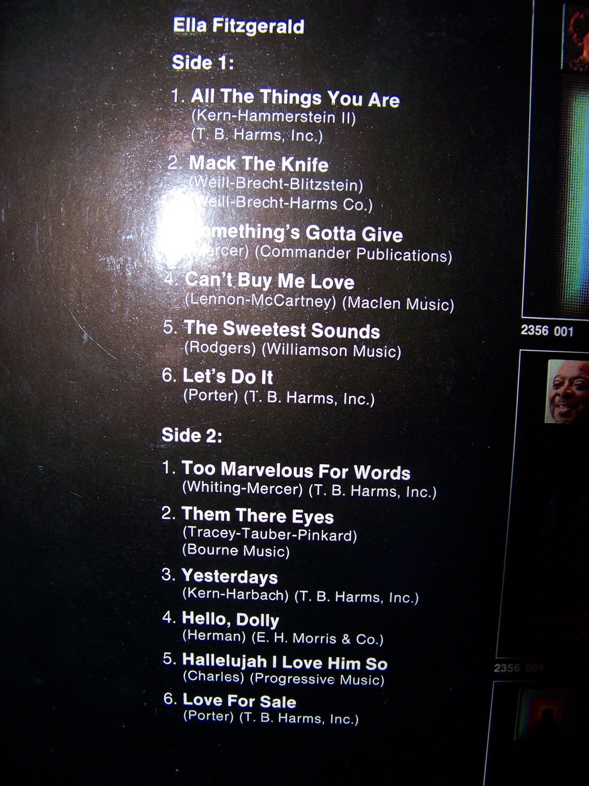 Ella Fitzgerald – Jazz Spectrum Vol. 1 (Metro Records, 2356 001), Bild 3