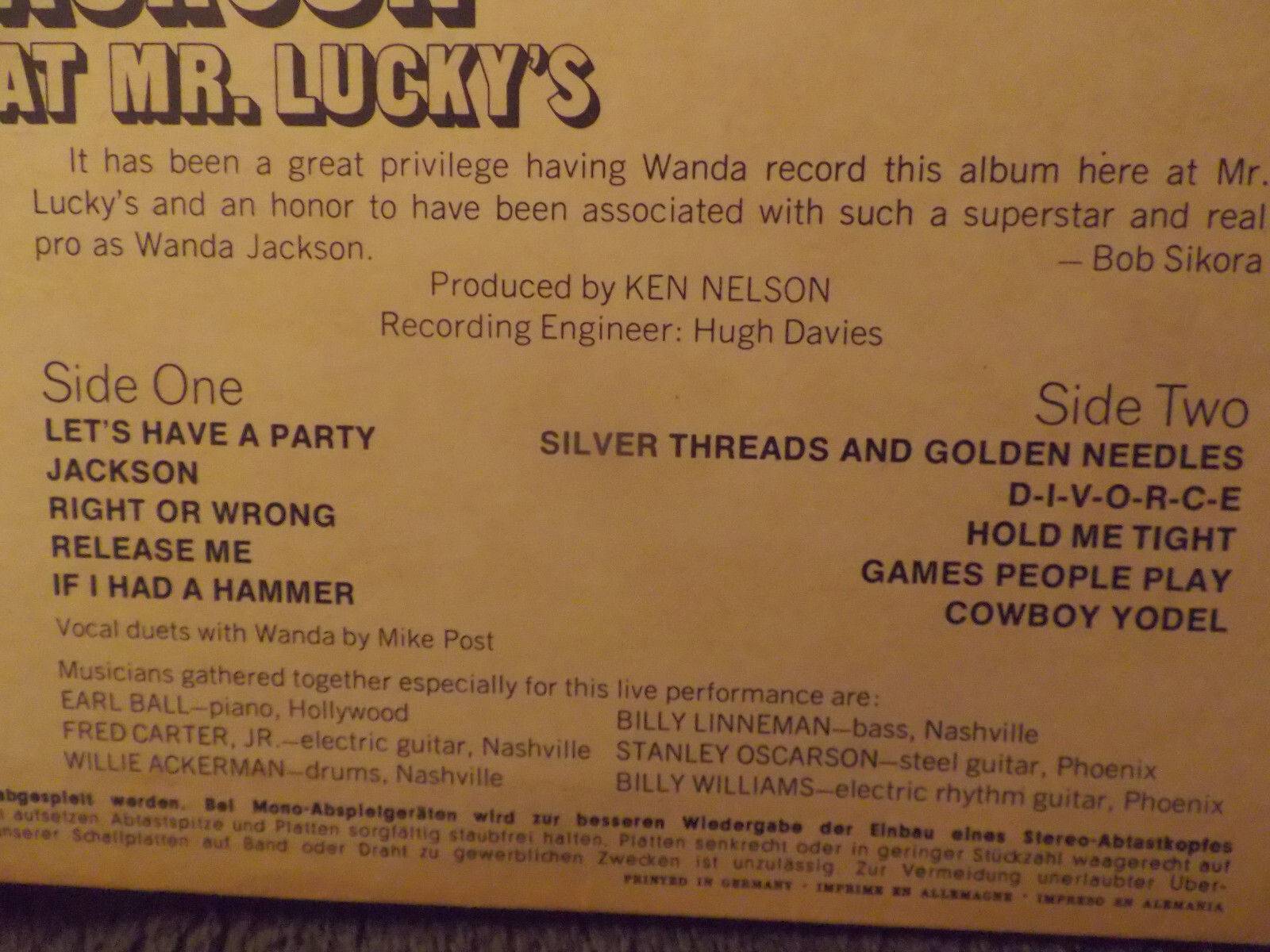 Wanda Jackson – In Person | LP, Bild 4
