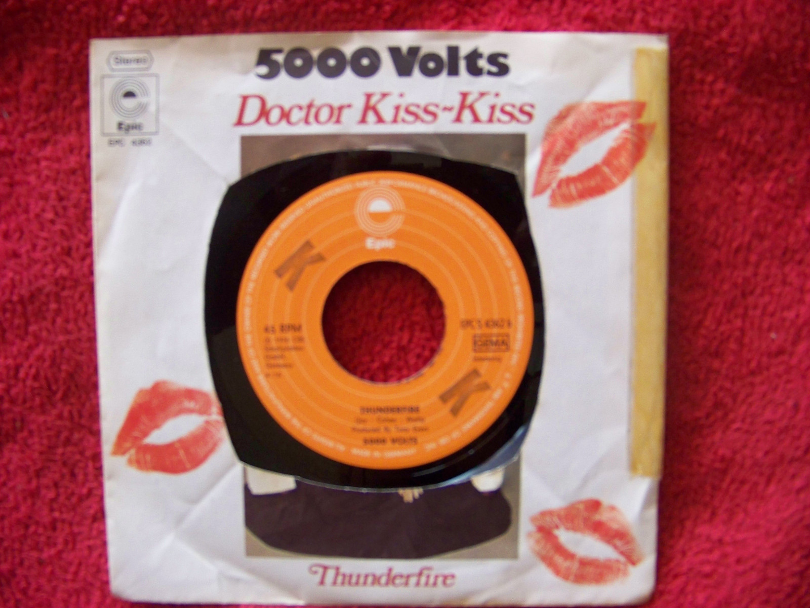 5000 Volts – Doctor Kiss-Kiss / Thunderfire (deutsche Epic-Single, 1976)