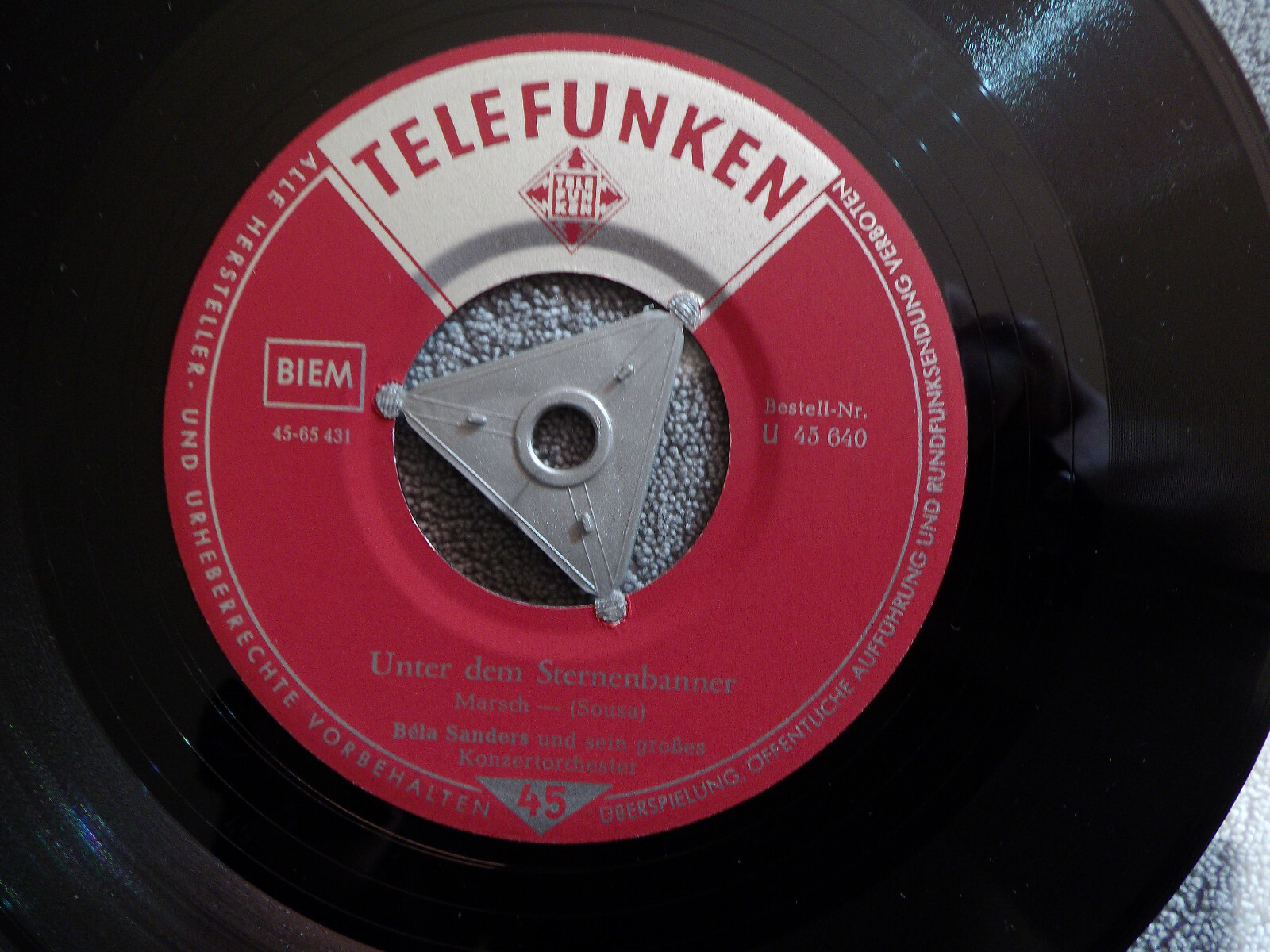 Bela Sanders – Hoch Heidecksburg / Unter dem Sternenbanner (Telefunken, 7″-Single), Bild 2
