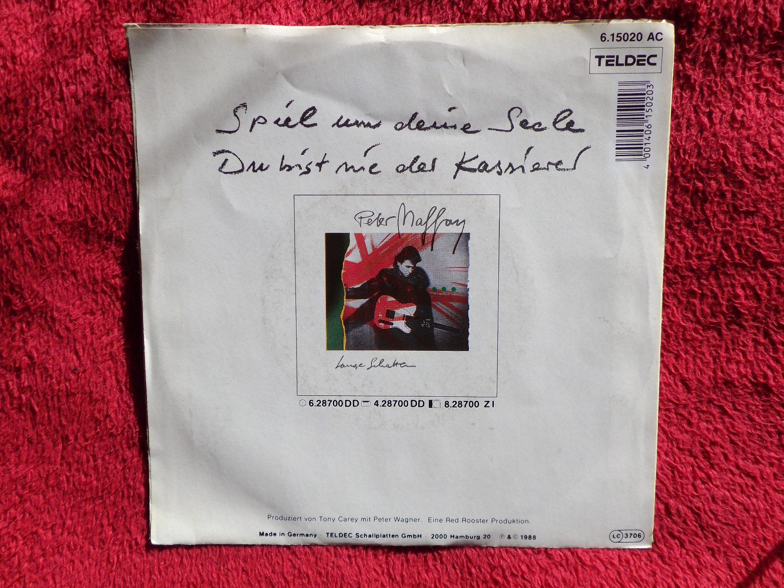 Peter Maffay – Spiel um deine Seele / Du bist nie der Kassierer (7″-Single, Teldec, 1988), Bild 2