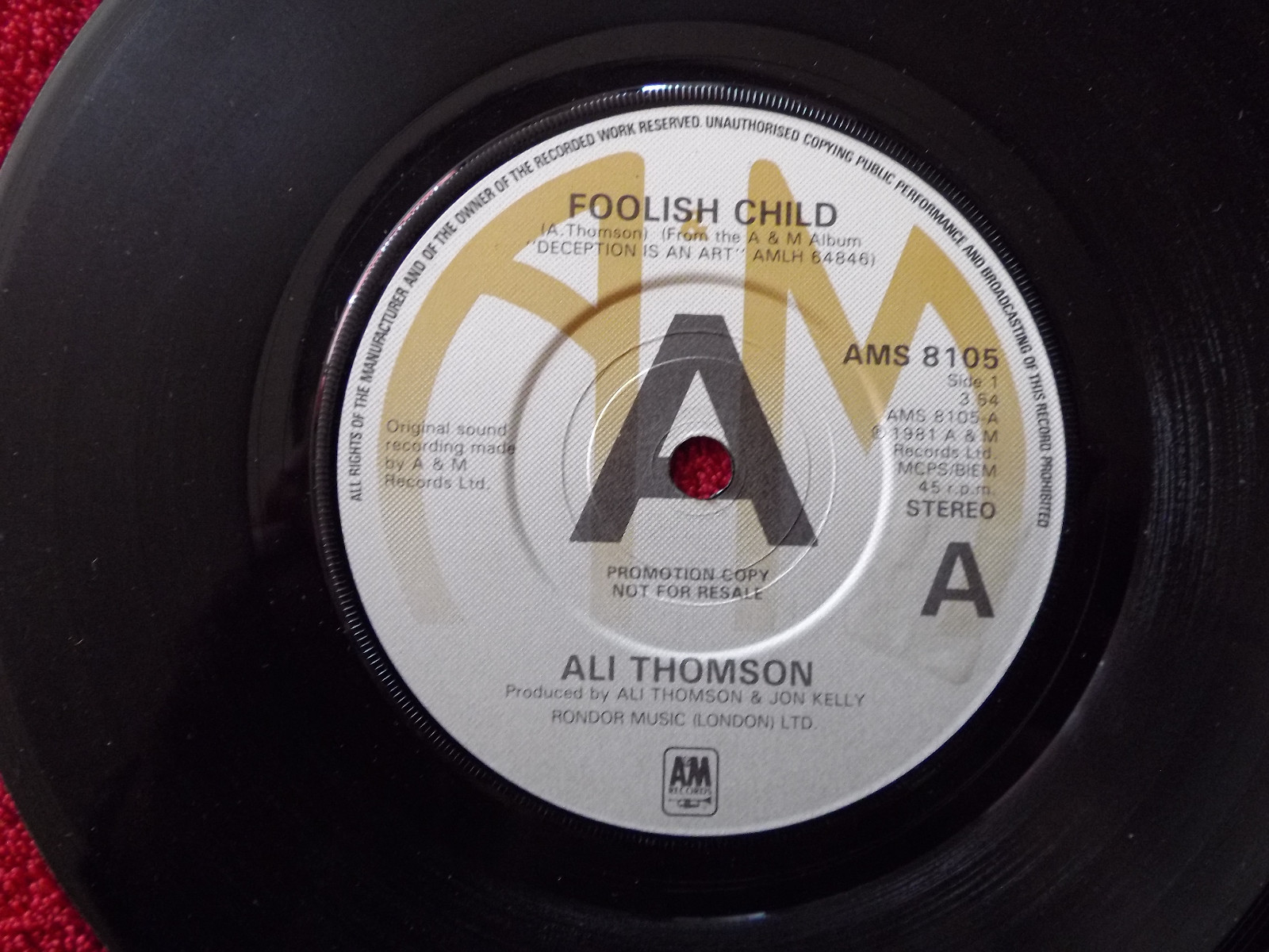 Ali Thomson – Foolish child / Man of the earth (Promo-Single)
