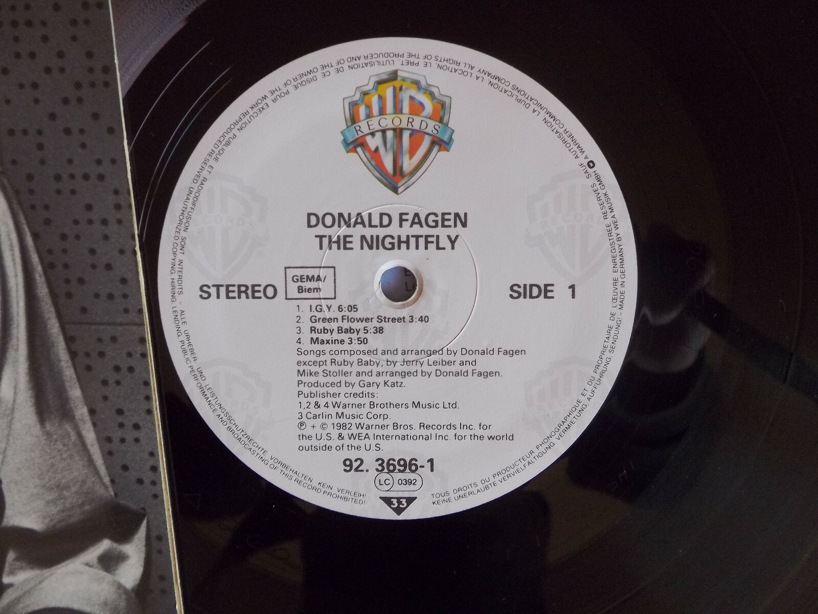 Donald Fagen – The Nightfly (LP, Warner Bros. Records, 1982), Bild 2