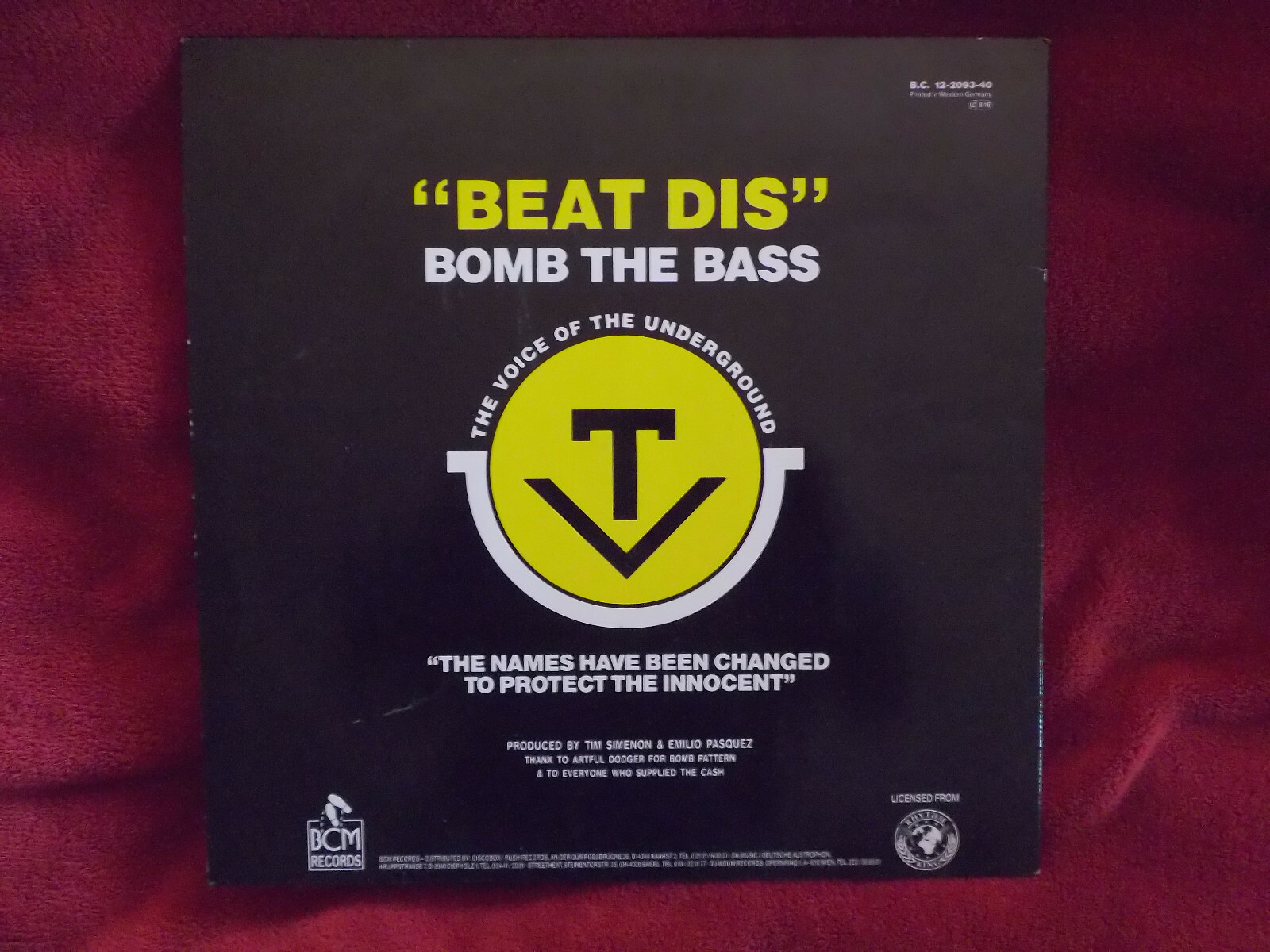 Bomb the Bass – Beat dis (Maxi-Single), Bild 2