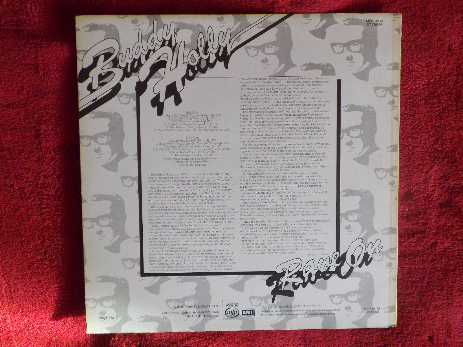 Buddy Holly – Rave On (LP, mfp Records), Bild 3