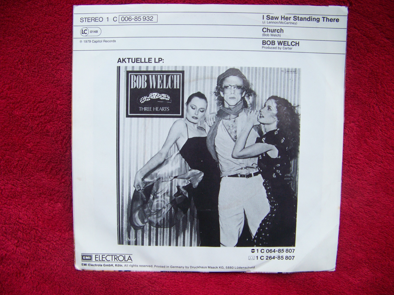 Bob Welch – I Saw Her Standing There / Church (7-Inch-Single), Bild 2