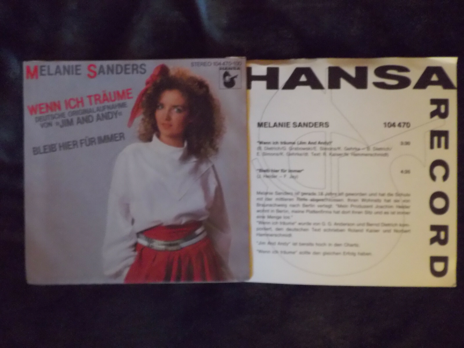 Melanie Sanders – Wenn ich träume / Bleib´ hier für immer (7″-Single), Bild 2