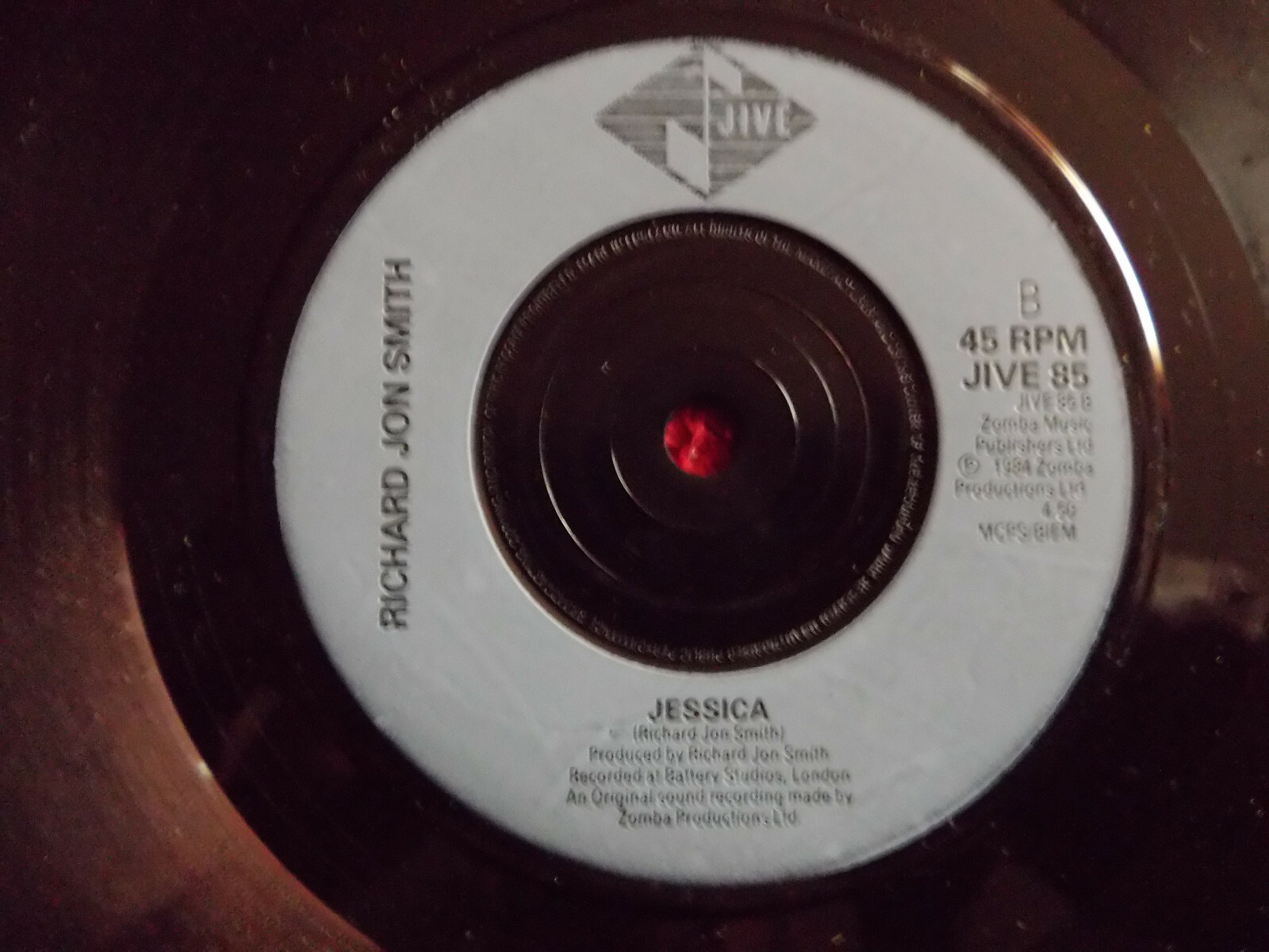 Richard Jon Smith – The ABC of kissing / Jessica (7″-Single, 1984), Bild 2