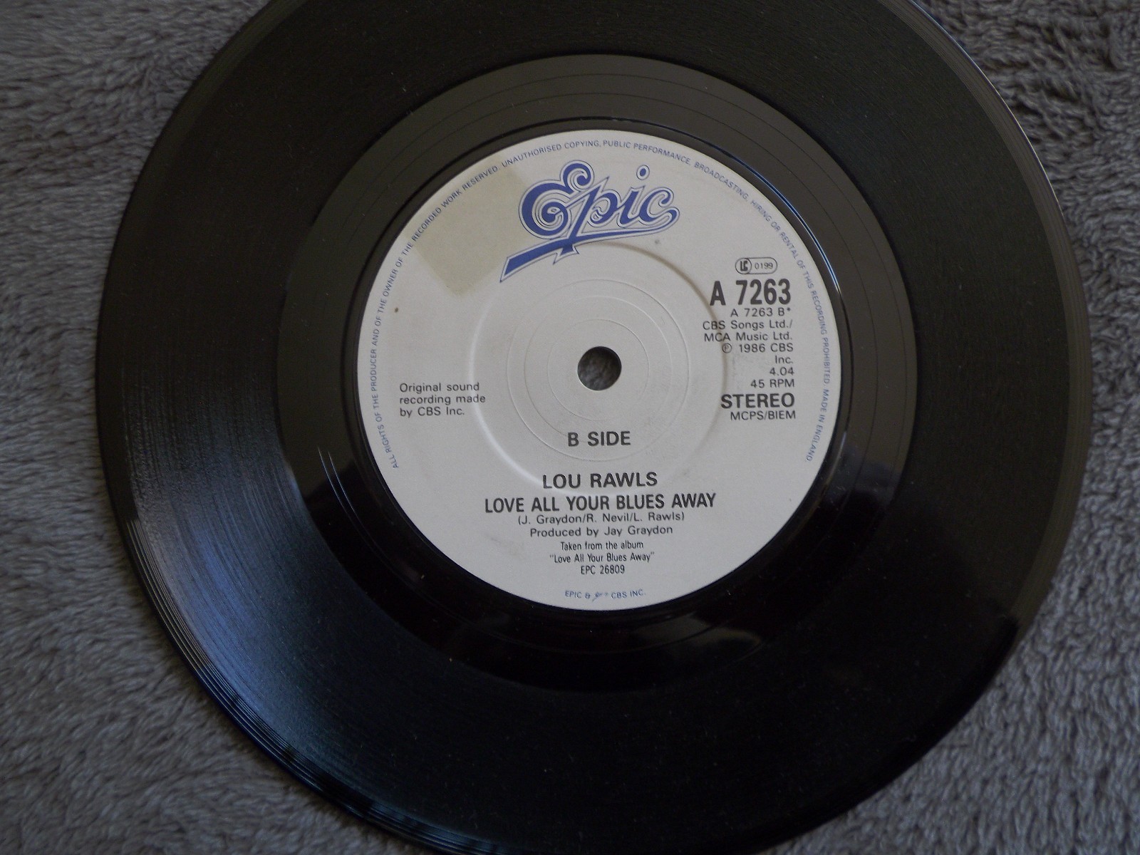 Lou Rawls – Stop me from starting this feeling / Love all your blues away – Single, Bild 2