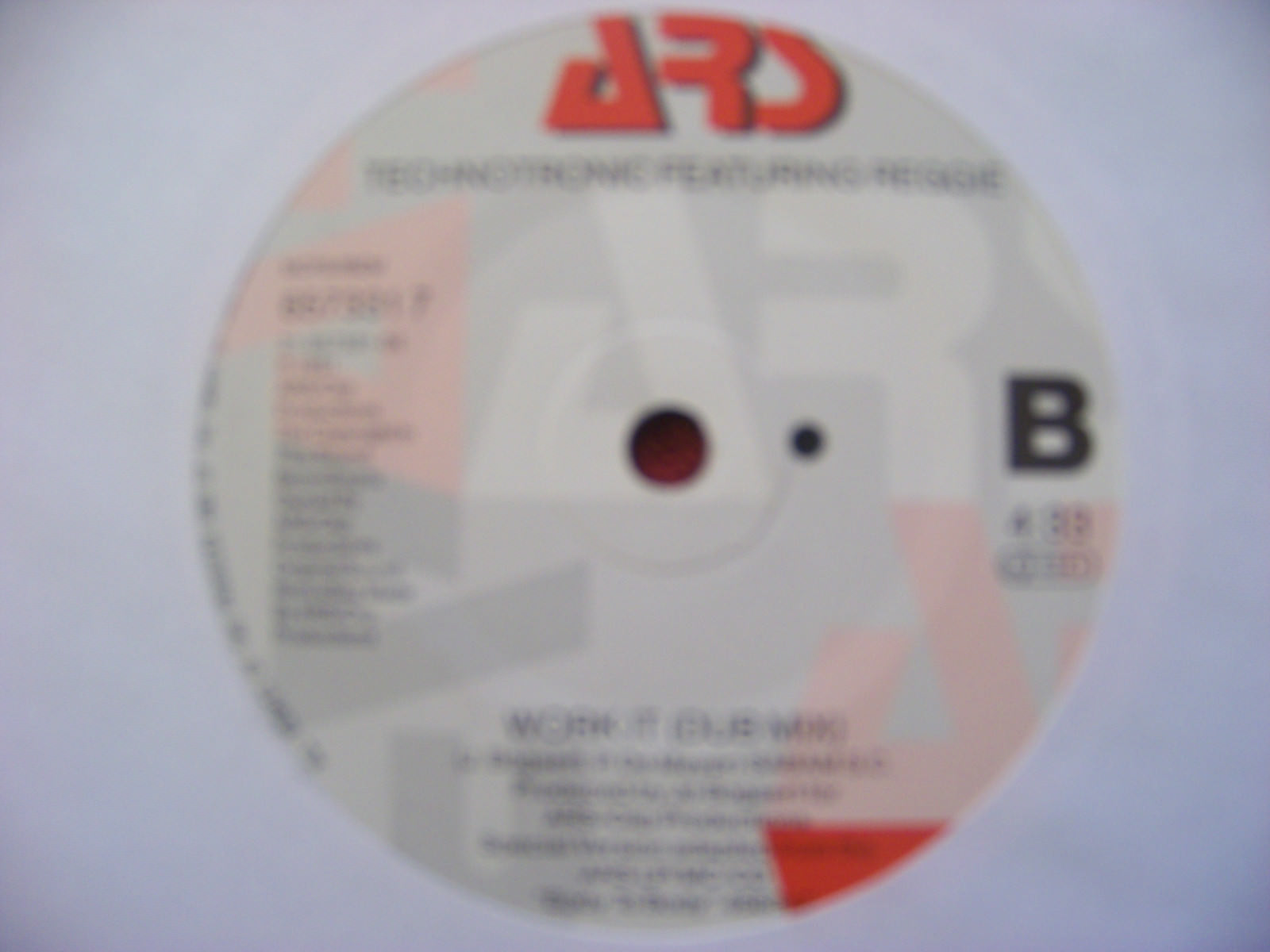 Technotronic feat. Reggie – Work / Work it (Dub Mix) | ARS Records, 1991, 7″-Single, Bild 2