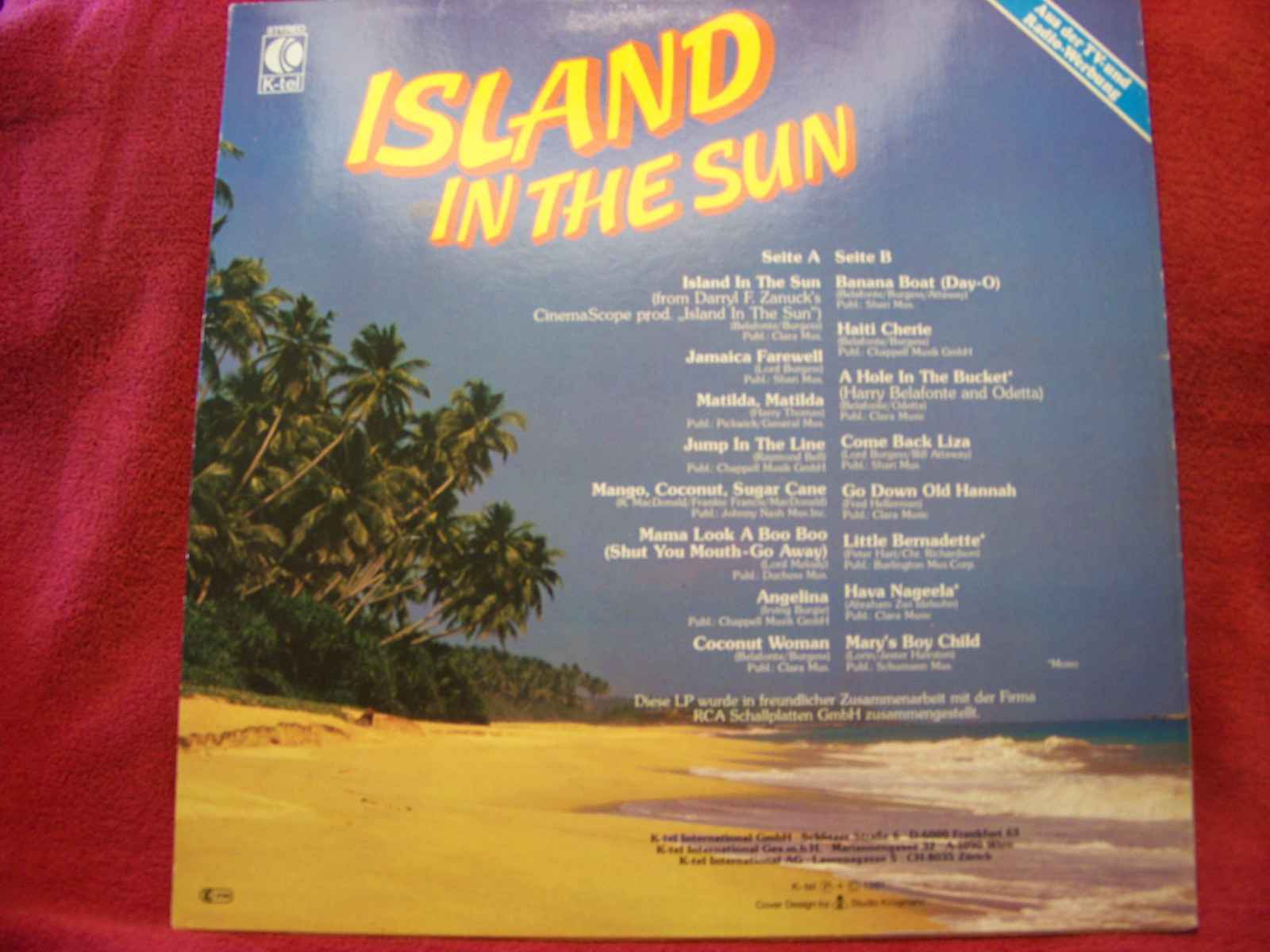 Harry Belafonte – Island in the sun (LP, K-tel Records, TG 1349), Bild 2