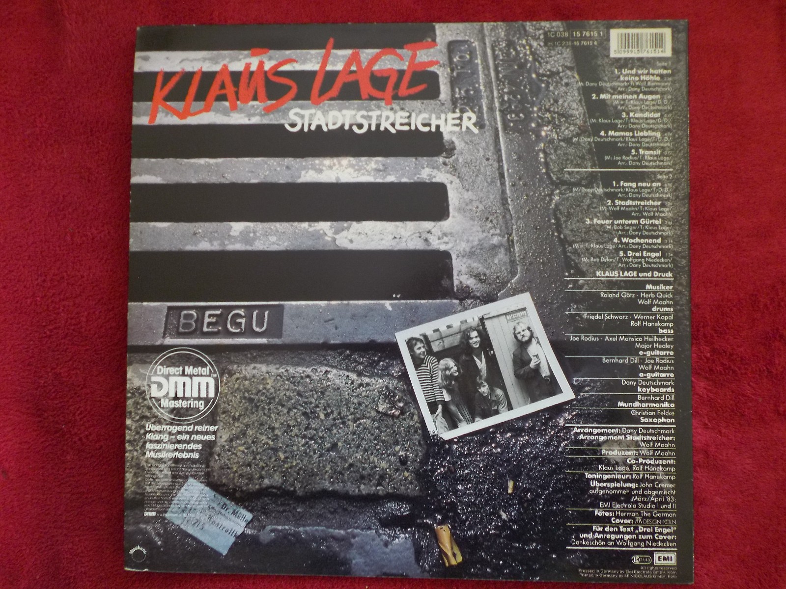 Klaus Lage – Stadtstreicher (LP, Musikant / EMI Records), Bild 4
