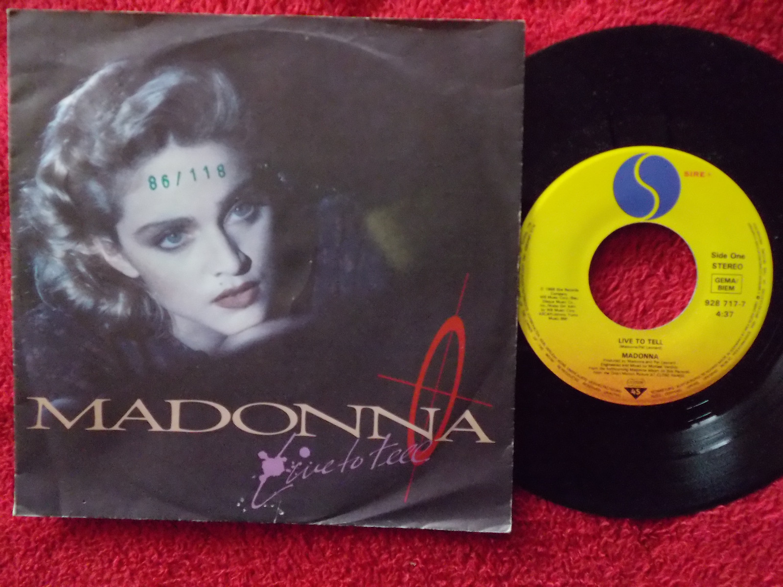 Madonna – Live to Tell / Live to Tell (Instrumental) | Sire Records 928 717-7, Deutschland, 1986