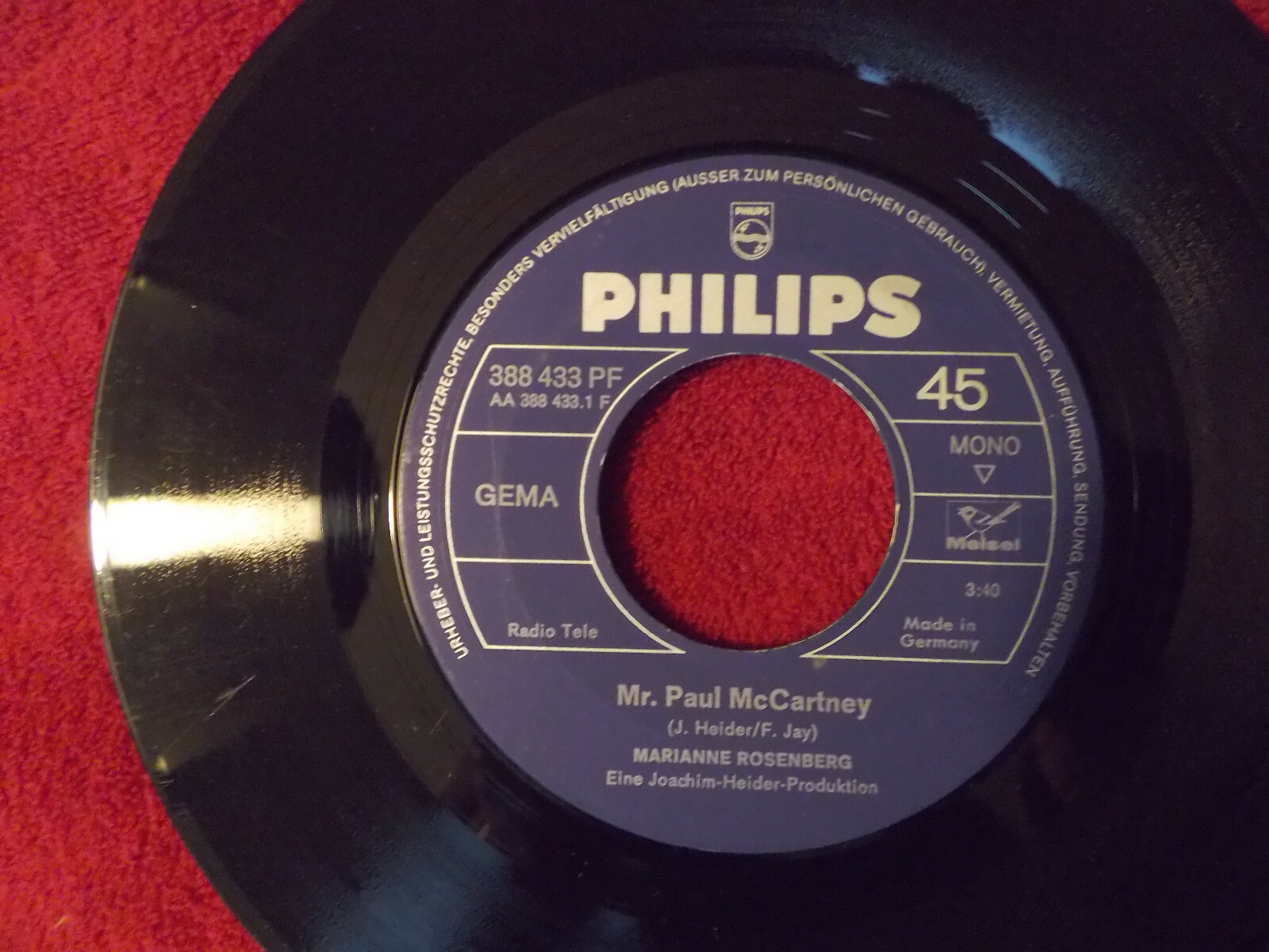 Marianne Rosenberg – Mr. Paul McCartney / Wer Liebe sucht (7″-Single)