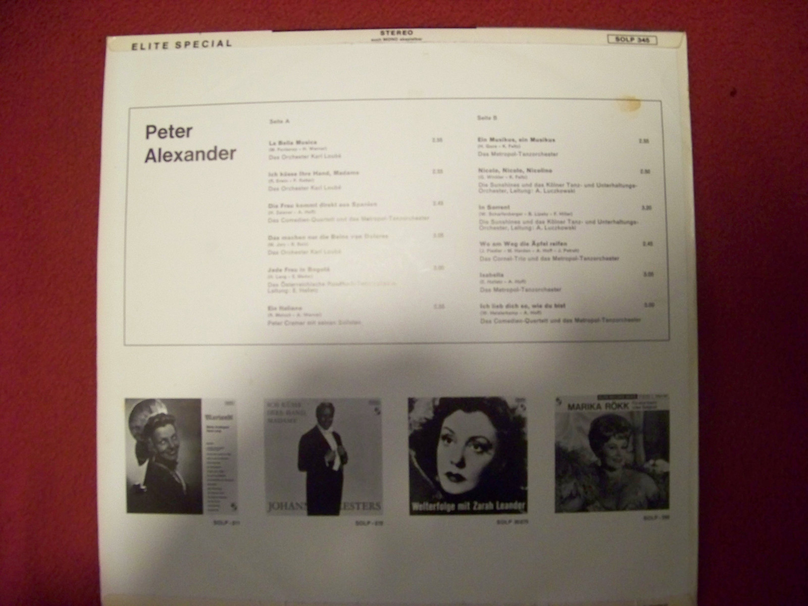 Peter Alexander – same (Elite Special, SOLP - 345), Bild 2