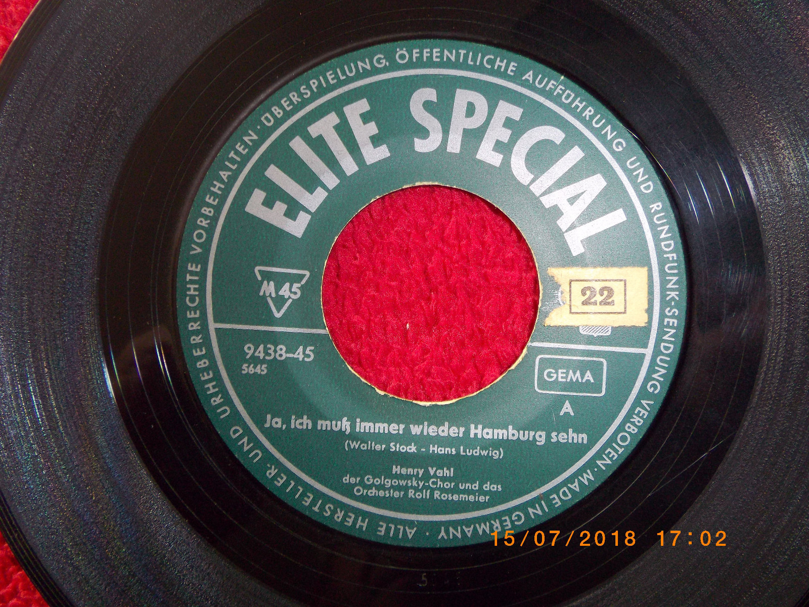 Henry Vahl – Ja, ich muß immer wieder Hamburg sehn / Ohne Kummer - ohne Sorgen (7″-Single)