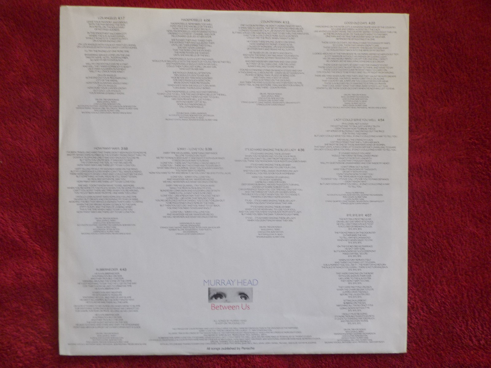 Murray Head – Between Us (Philips Records, LP, 1979), Bild 2