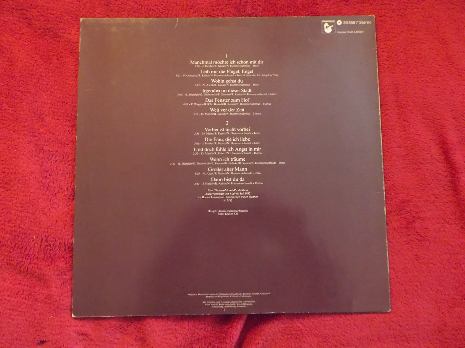 Roland Kaiser – In Gedanken bei dir (LP, Hansa Records, 1982), Bild 2